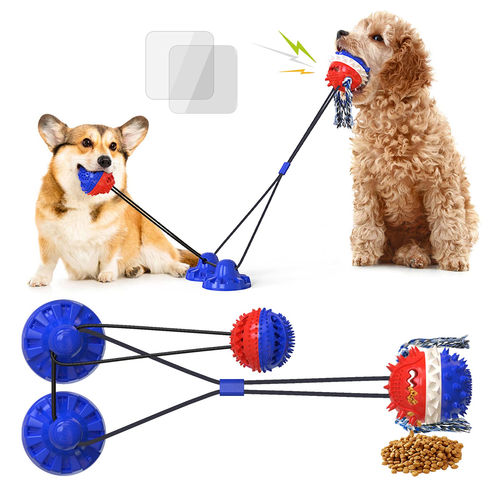 **Ananko Indestructible Dog Chew Toys for Aggressive Chewers – Heavy Duty Tug of War Puzzle Toy with Double Suction Cups & Squeaky Rope – Teeth Cleaning & Food Dispenser for Large Dogs – Perfect for Playtime, Training & Dental Health**