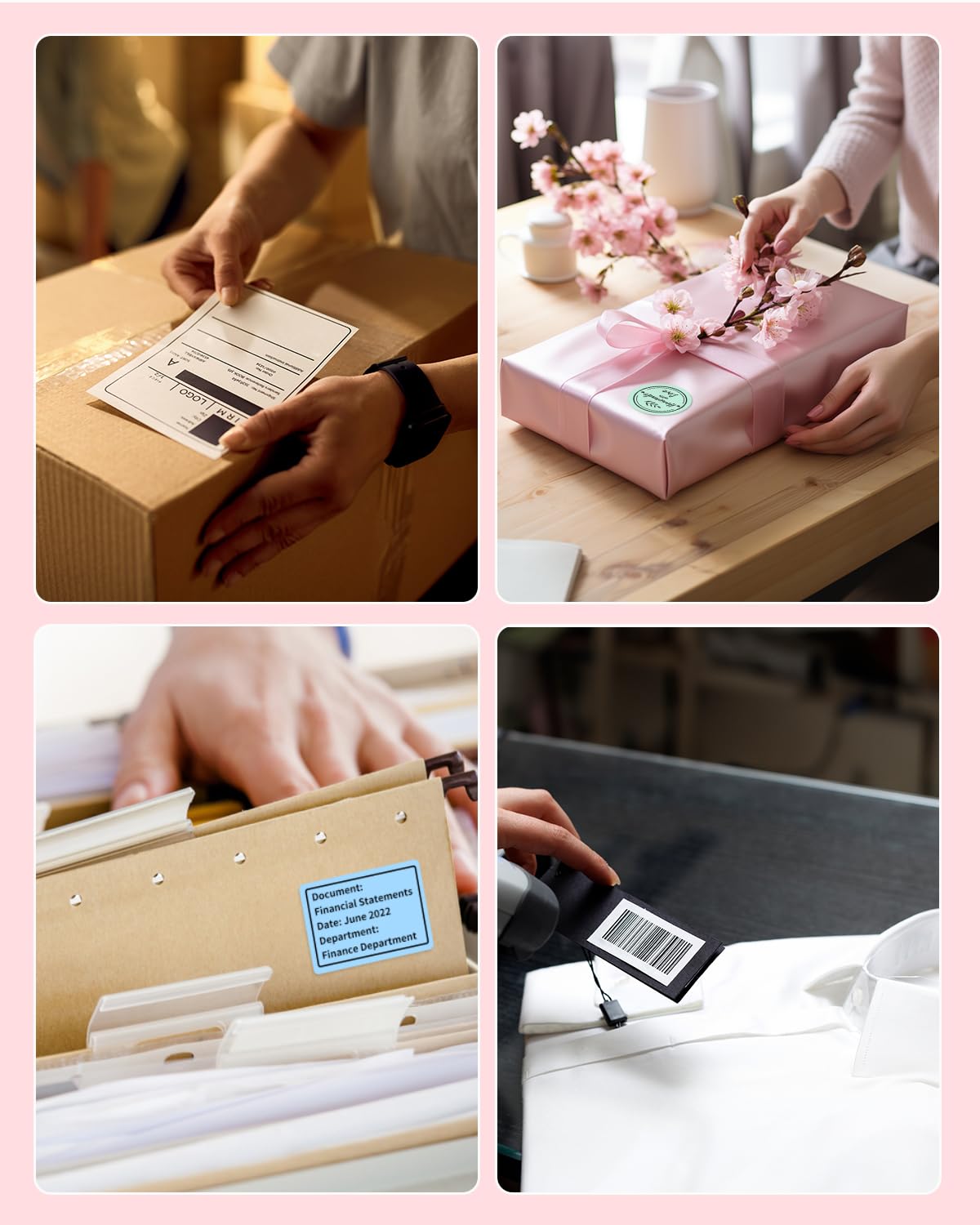Phomemo 241BT 4x6 Bluetooth Thermal Label Printer for Shipping, Business & E-commerce – Compatible with UPS, Amazon, DHL, Shopify, eBay – Perfect for Warehouse, Retail & Home Office Use – Pink
