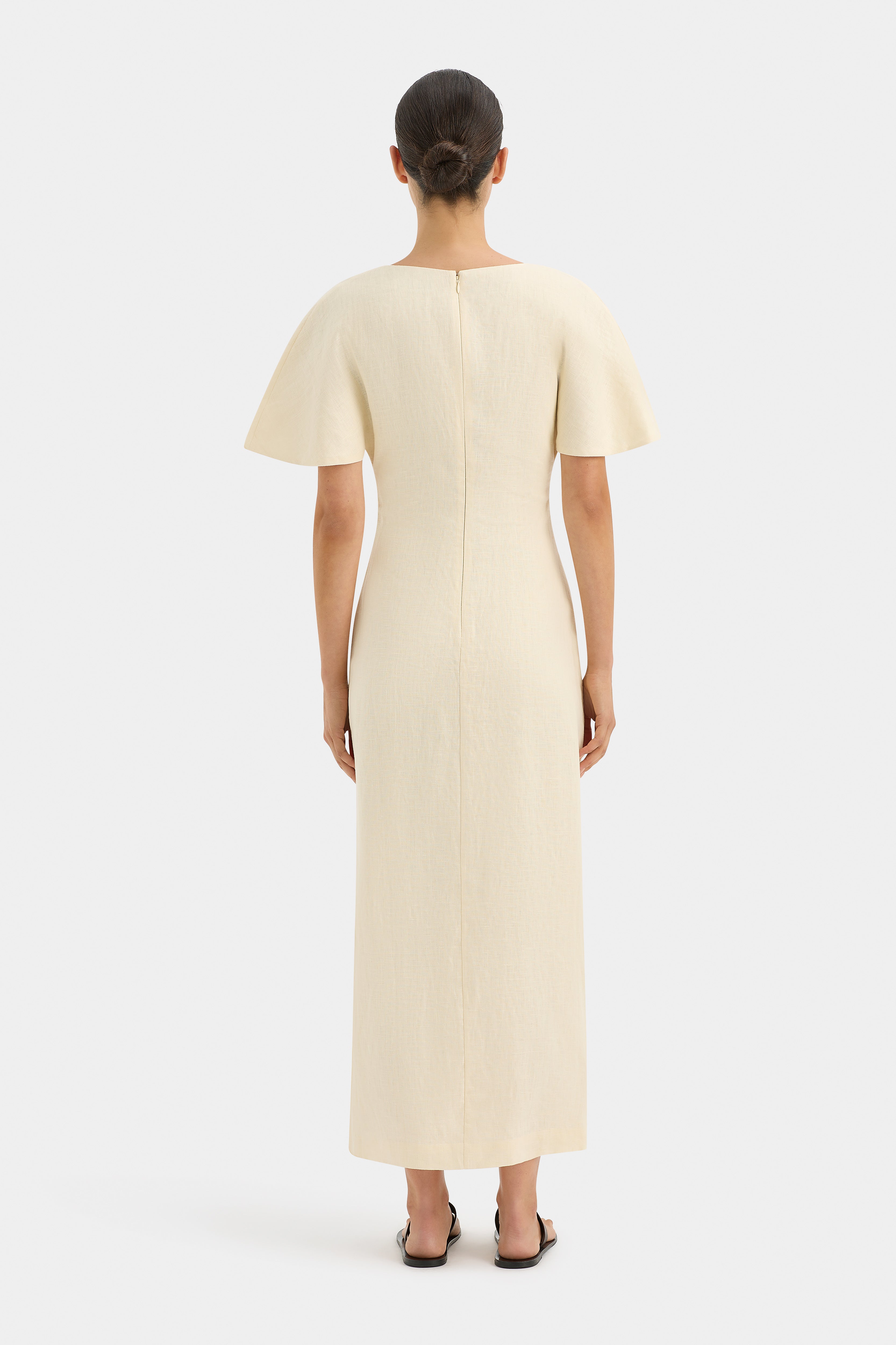 Josefina Elegant V-Neck Dress with Belt - Perfect for Office, Party & Special Occasions