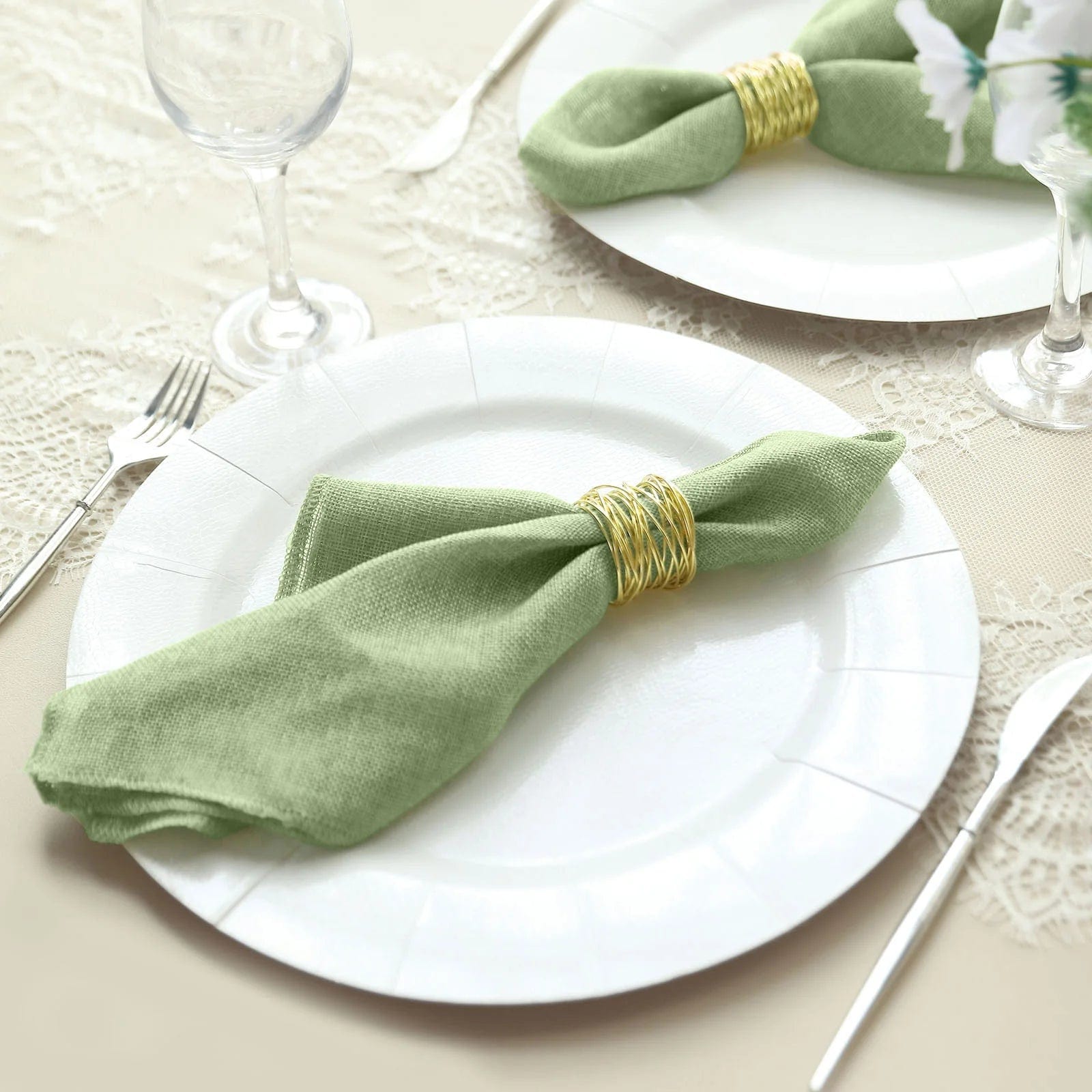 5 Rustic 19x19 Faux Burlap Dinner Napkins - Perfect for Farmhouse Weddings, Holiday Tablescapes & Rustic Home Decor