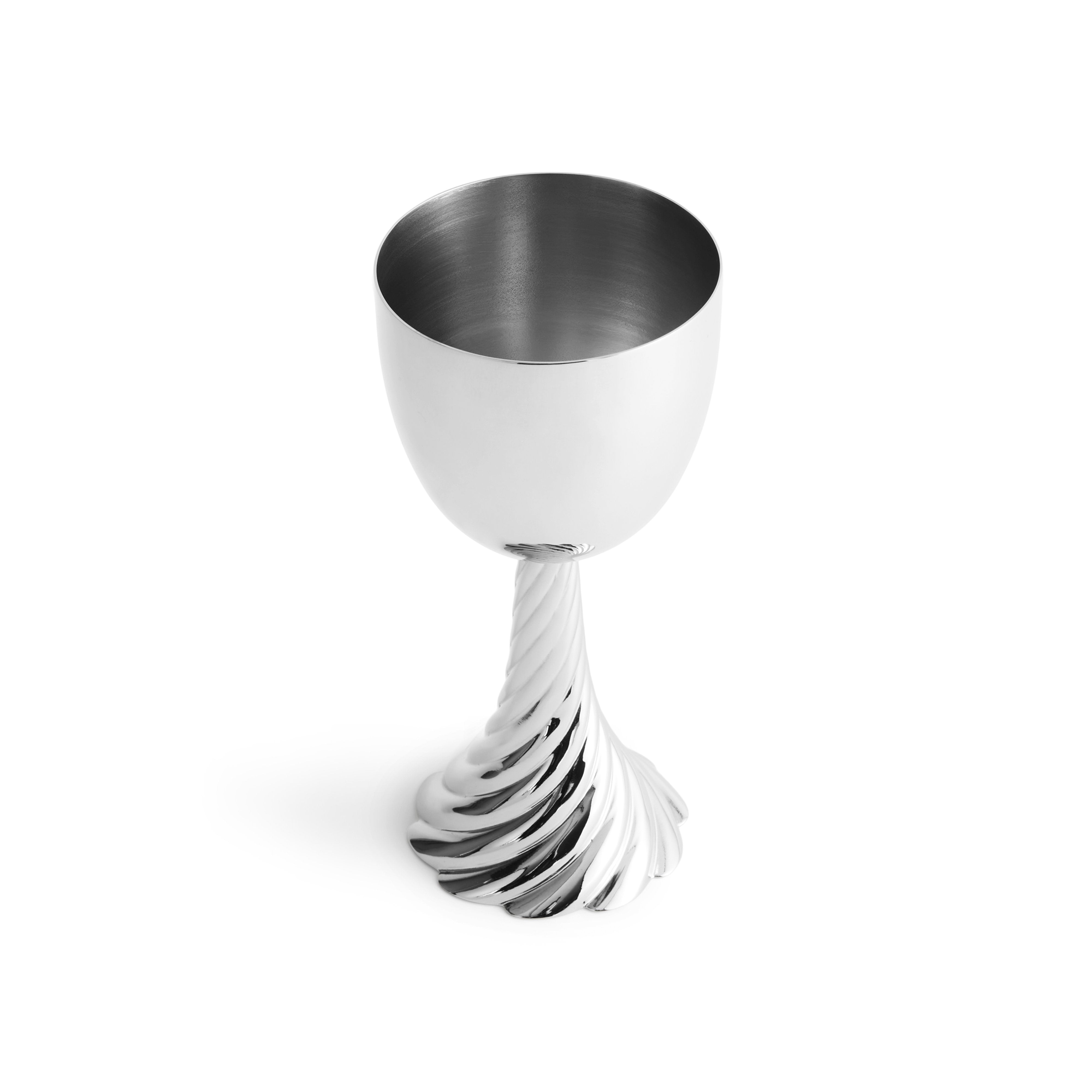 Elegant Silver Twist Kiddush Cup for Jewish Holidays - Perfect for Shabbat, Passover, and Wedding Ceremonies