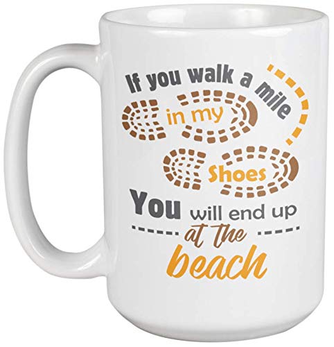 Funny Beach Lifestyle Coffee Mug - 15oz Ceramic Tea Cup Gift for Swimmers, Lifeguards, Scuba Divers & Beach Lovers - Perfect for Vacation, Pool Parties & Coastal Home Decor