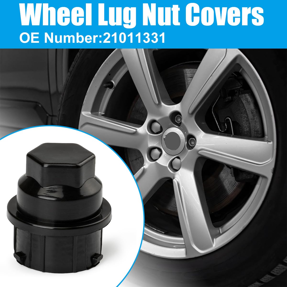 20pcs Black Wheel Lug Nut Cap Covers for Chevrolet Silverado/GMC Sierra (Fits Models 21011331, 9593028, 9593228, 9595120) - Durable Hub Caps for Truck & SUV Wheel Protection & Style Enhancement