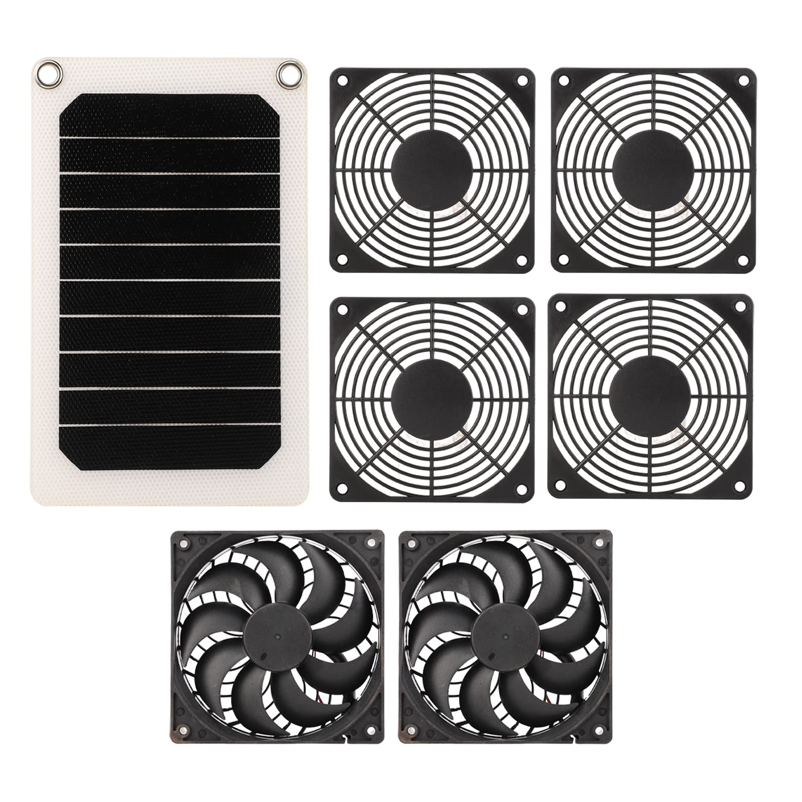5W 6V Solar Powered Dual Fans - Waterproof Outdoor Solar Ventilation Kit | Portable Solar Exhaust Fan for Greenhouse, Chicken Coop, Doghouse, Pet Houses & Sheds | Perfect for Cooling, Air Circulation & Ventilation in Hot Weather