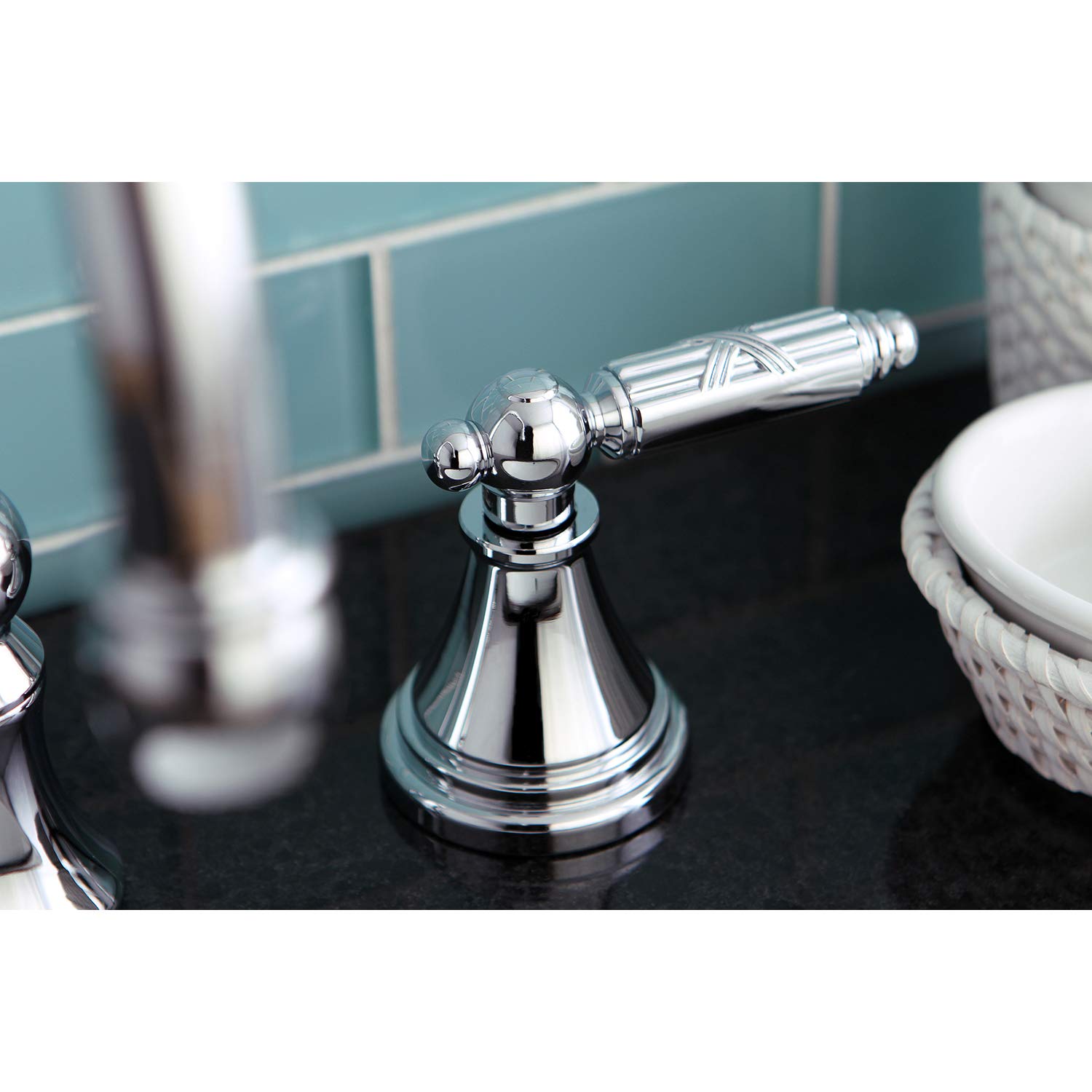 Kingston Brass FS2981GL Widespread Bathroom Faucet with Brass Pop-Up Drain, Polished Chrome Finish - Perfect for Modern Vanities and Guest Bathrooms