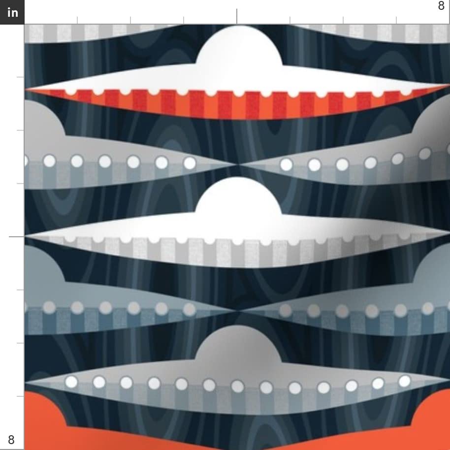 Space Race Galaxy Spaceship Retro Geometric Print Minky Fabric - Soft Plush Fat Quarter for Baby Blankets, Quilt Backing & Sewing Projects - Perfect for Nursery Decor, DIY Crafts & Cozy Home Textiles