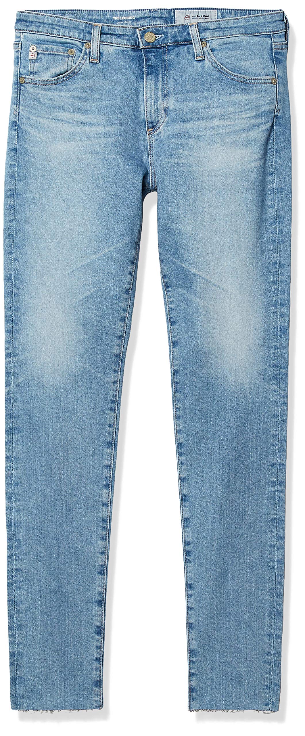 Women's High Waisted Denim Leggings with Raw Hem - Stretchy Comfort Jeans for Casual Wear, Work & Everyday Outfits
