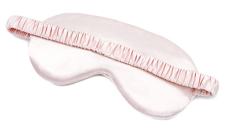 AUGEN 100% Mulberry Silk Sleep Eye Mask for Women & Men - Soft & Breathable Blindfold for Travel, Nap & Night Sleep - Pink (Pack of 1) - Perfect Gift for Insomnia Relief & Relaxation