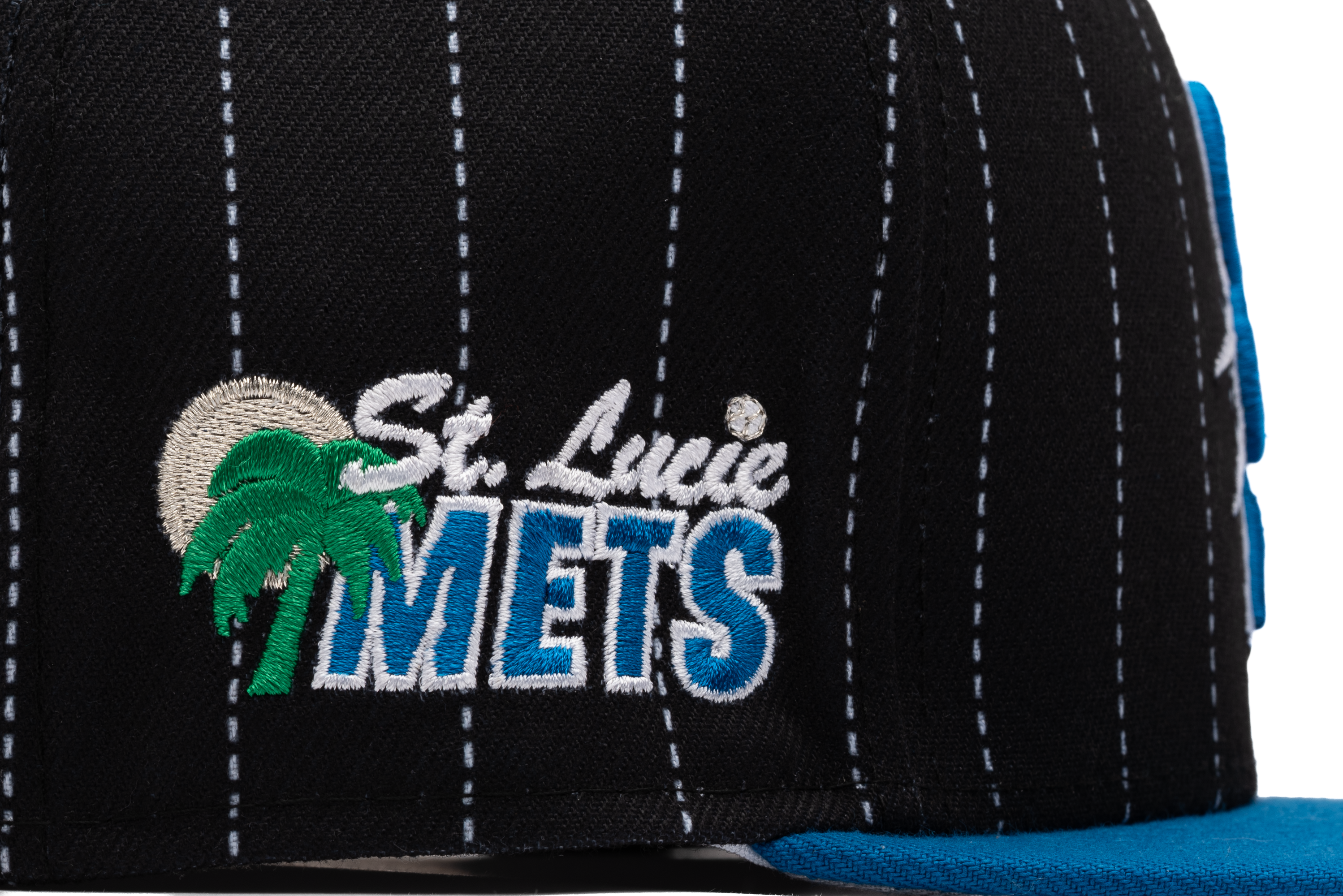 New Era x Politics St. Lucie Mets 59FIFTY Fitted Hat - Black/Blue Baseball Cap for Men - Official MLB Team Merchandise - Perfect for Games, Collecting & Streetwear Fashion
