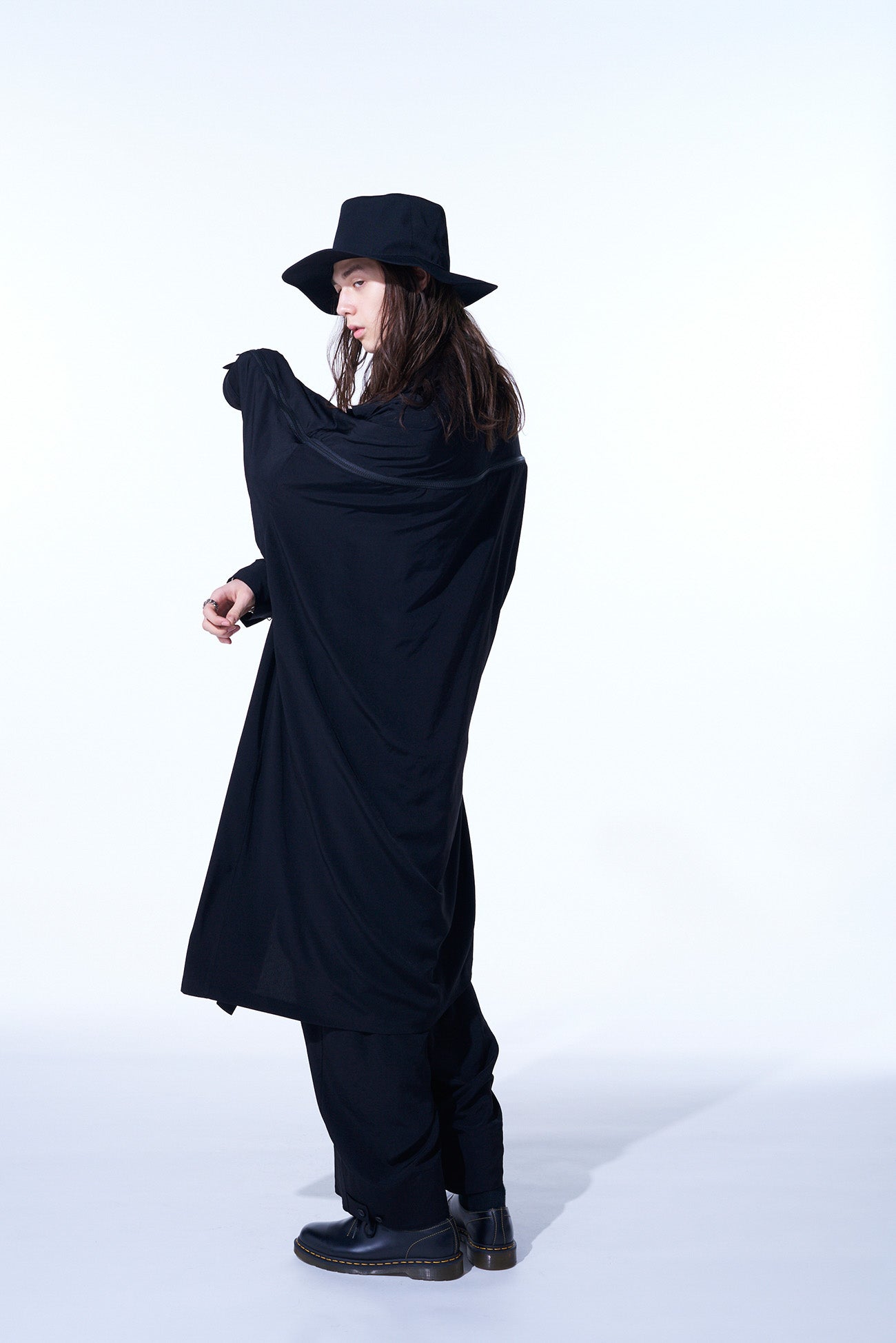 Elegant Crepe de Chine Back Yoke Zip Coat for Women – Perfect for Office Wear, Evening Outfits & Fall Layering