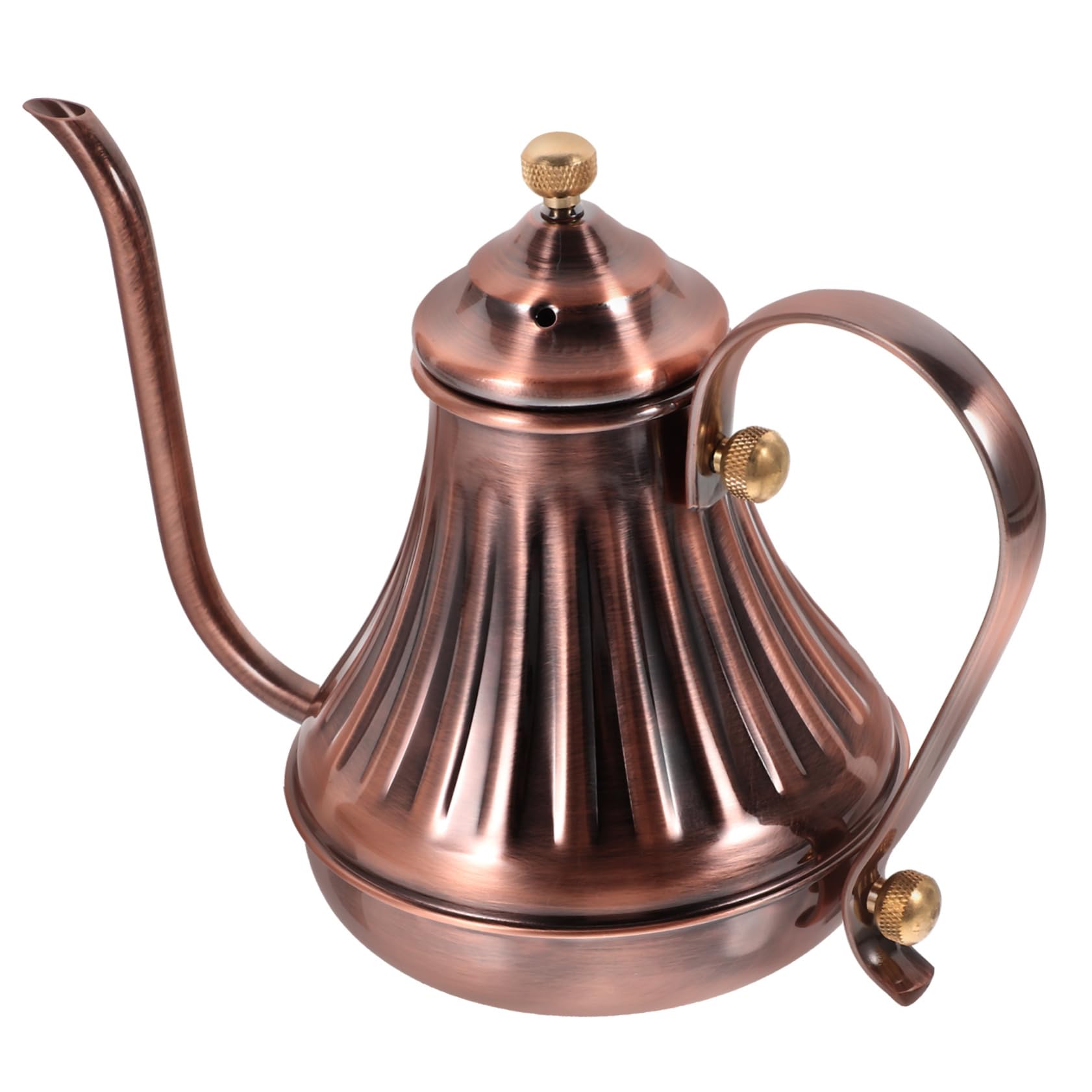 Premium Cabilock 420ml Stainless Steel Gooseneck Kettle - Whistling Stovetop Teapot for Pour Over Coffee & Tea Brewing | Heavy Duty Bronze Hot Water Kettle Perfect for Home, Office & Camping Use