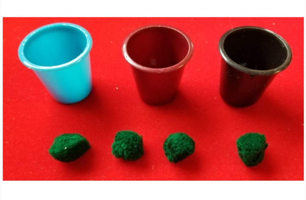 D. Robbins Magic Trick Cups and Balls Set - Mini Plastic Cups for Magic Performances, Street Shows, and Party Entertainment - Perfect for Beginners and Professional Magicians