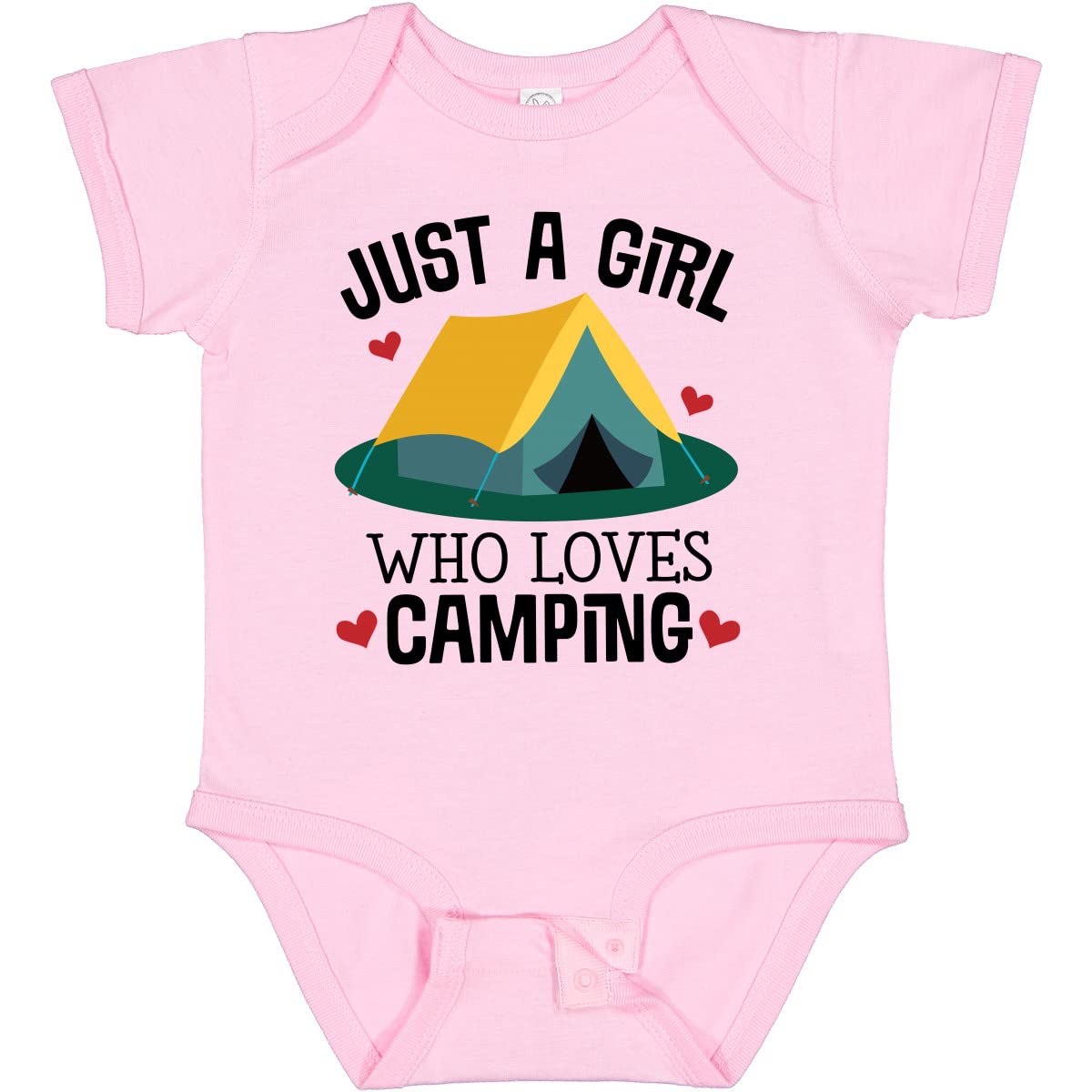 Inktastic Just a Girl Who Loves Camping Baby Bodysuit - Cute Infant Outfit for Outdoor Adventures, Camping Trips & Family Photos