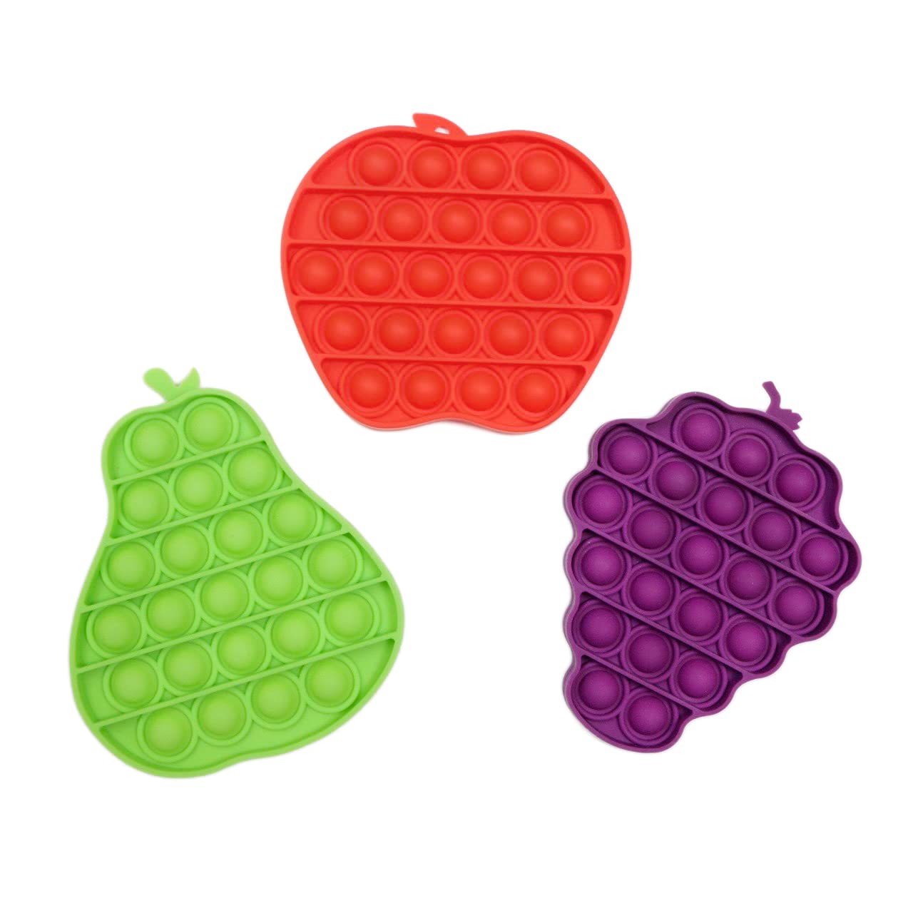 HB Silly Bubble Push Pop Toy - Fun Fidget & Sensory Silicone Stress Relief for Kids & Adults (Fruit Design) - Perfect for Anxiety Relief, Office Desk & Classroom Focus