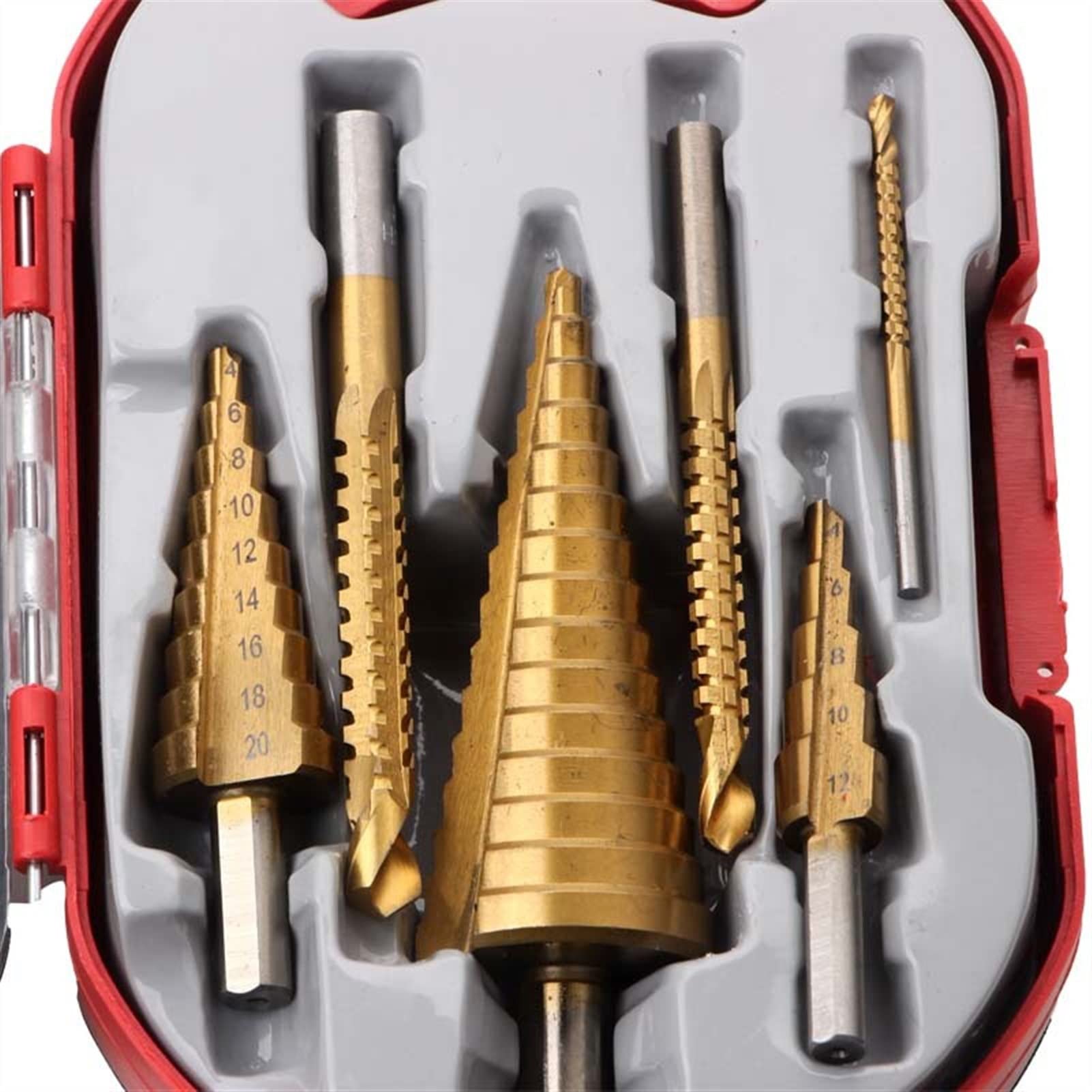 6Pcs HSS Metal Hole Saw Drill Bit Set (4-32mm) - High Speed Steel Step Drill Bits for Wood, Metal & Plastic - Power Tool Accessories for DIY, Construction & Home Improvement Projects