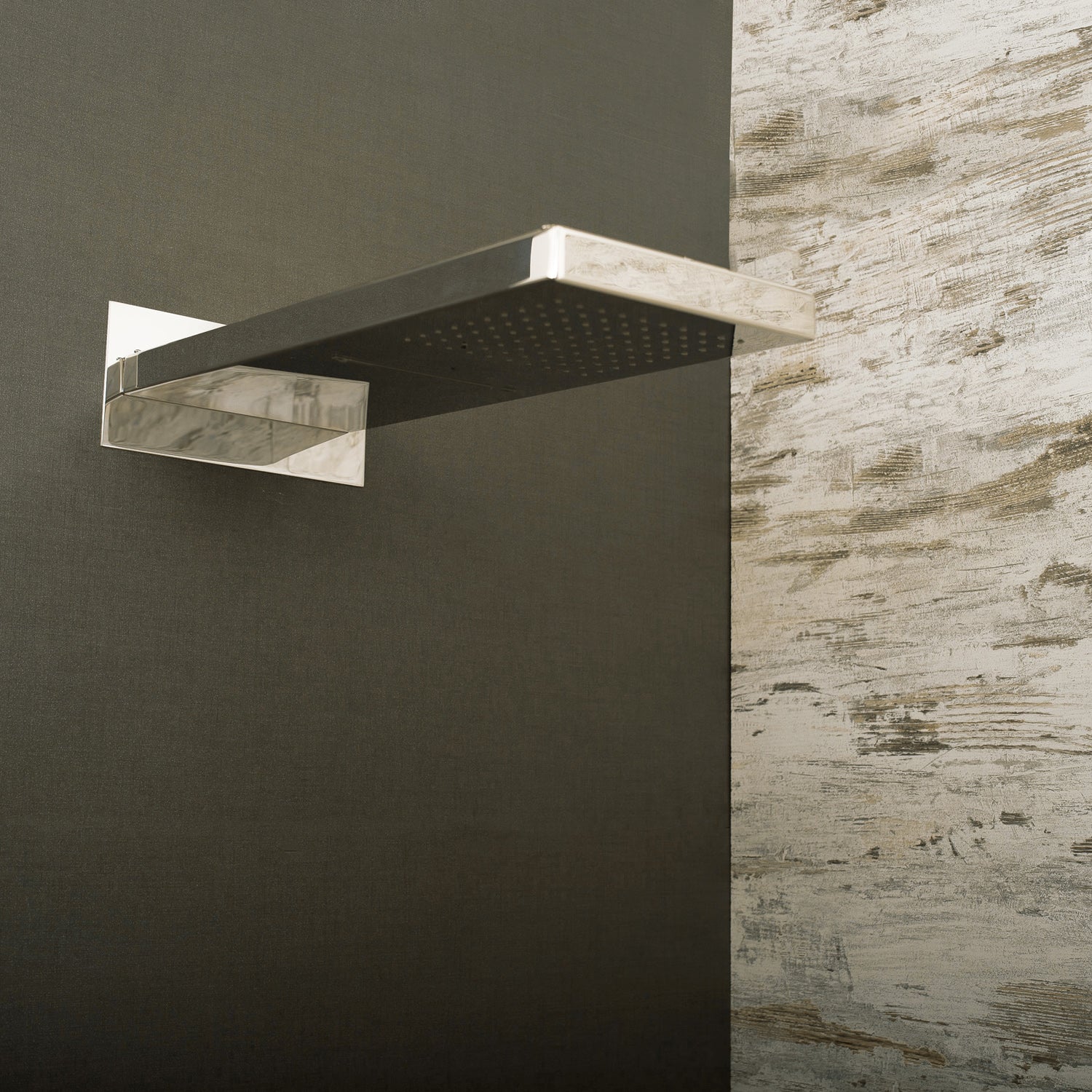 DAX Square Rain Waterfall Shower Head - Ultra Thin Wall Mount Brass Body with Chrome Finish (D 115422W CR) - Perfect for Modern Bathrooms & Spa-Like Shower Experience