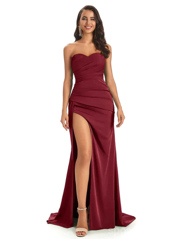 Burgundy Mermaid Maxi Bridesmaid Dress - Elegant Long Formal Party Gown WG1880 for Weddings, Prom, and Evening Events