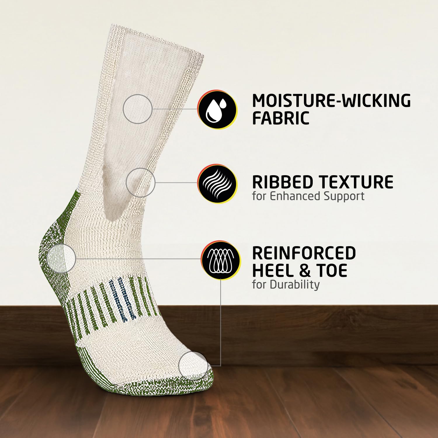 Warm & Cozy Kids Winter Socks - 4 Pack Wool Blend Crew Socks for Boys & Girls | Perfect for Cold Weather & Indoor Activities