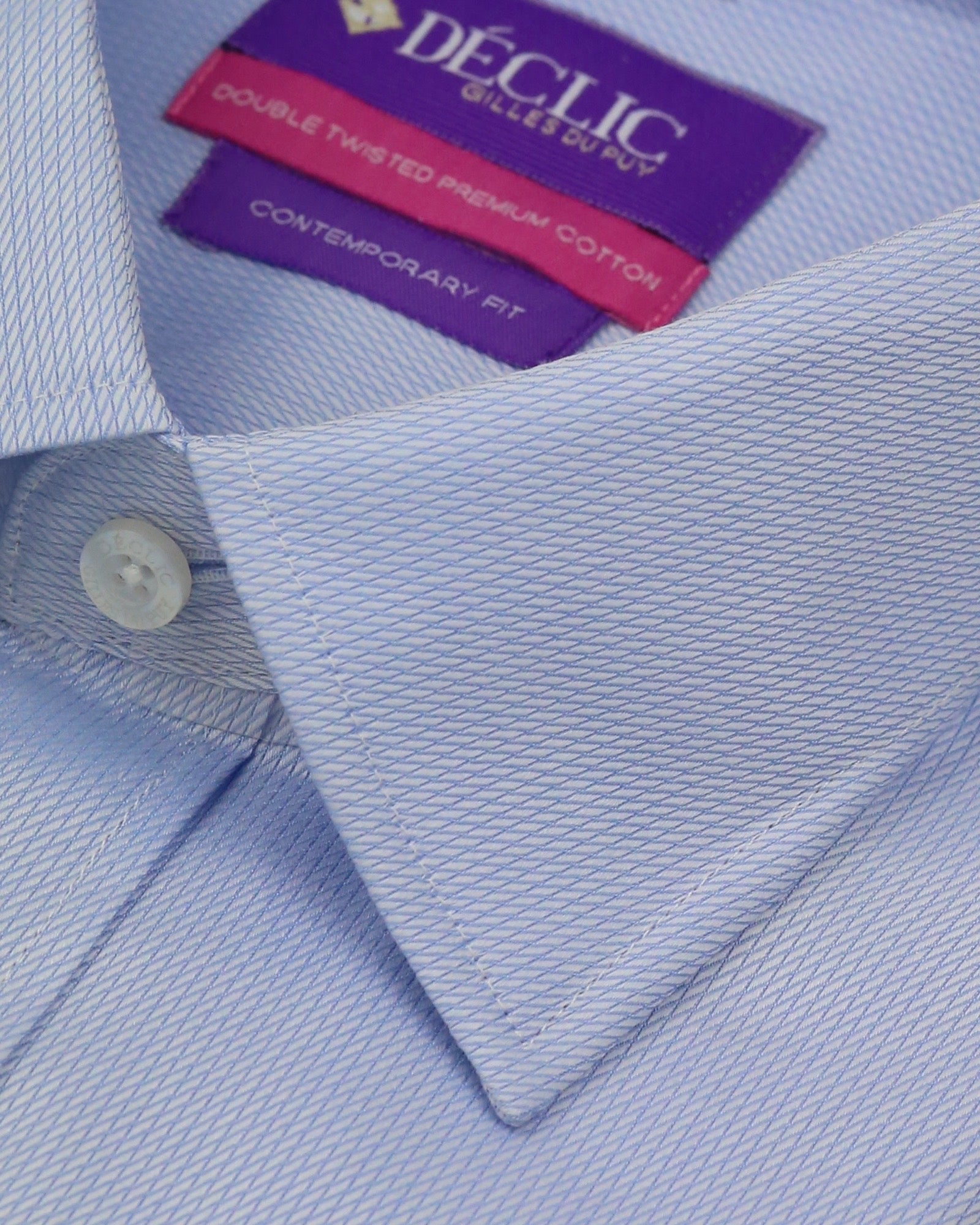 DÉCLIC Stewart Standard Single Cuff Men's Dress Shirt - Classic Blue Formal Shirt for Office, Business Meetings & Special Occasions