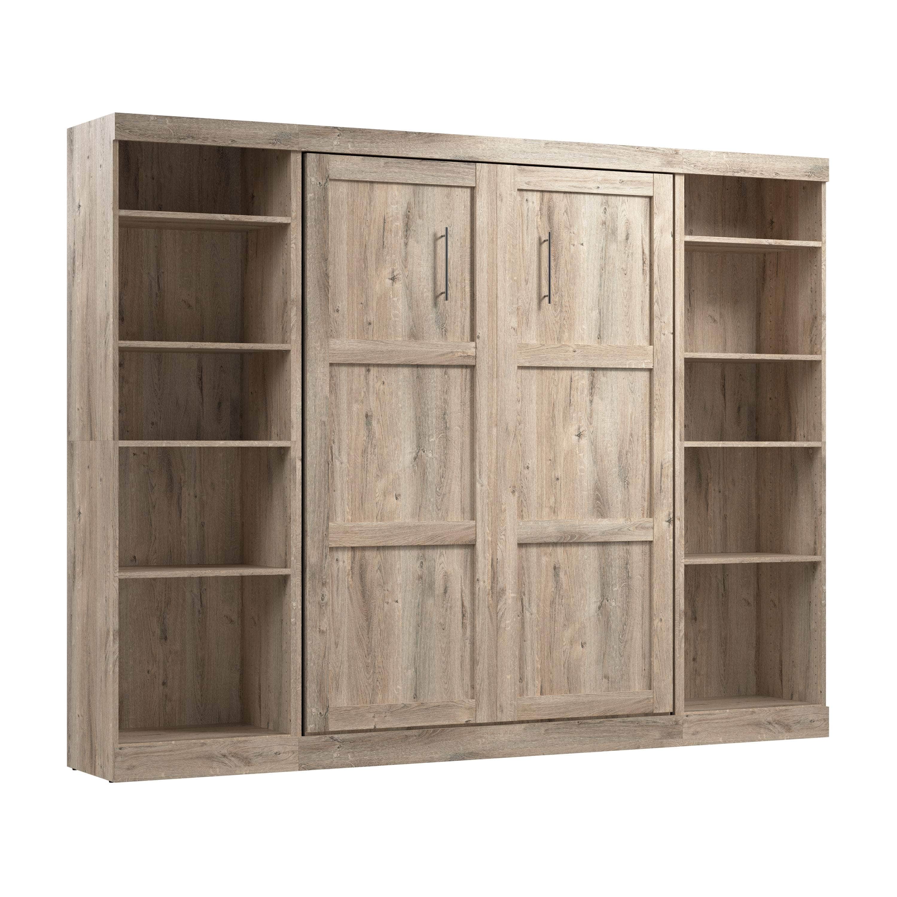 Space-Saving Full Murphy Bed with 2 Storage Units (109W) - 7 Color Options for Home, Office, or Guest Room Use
