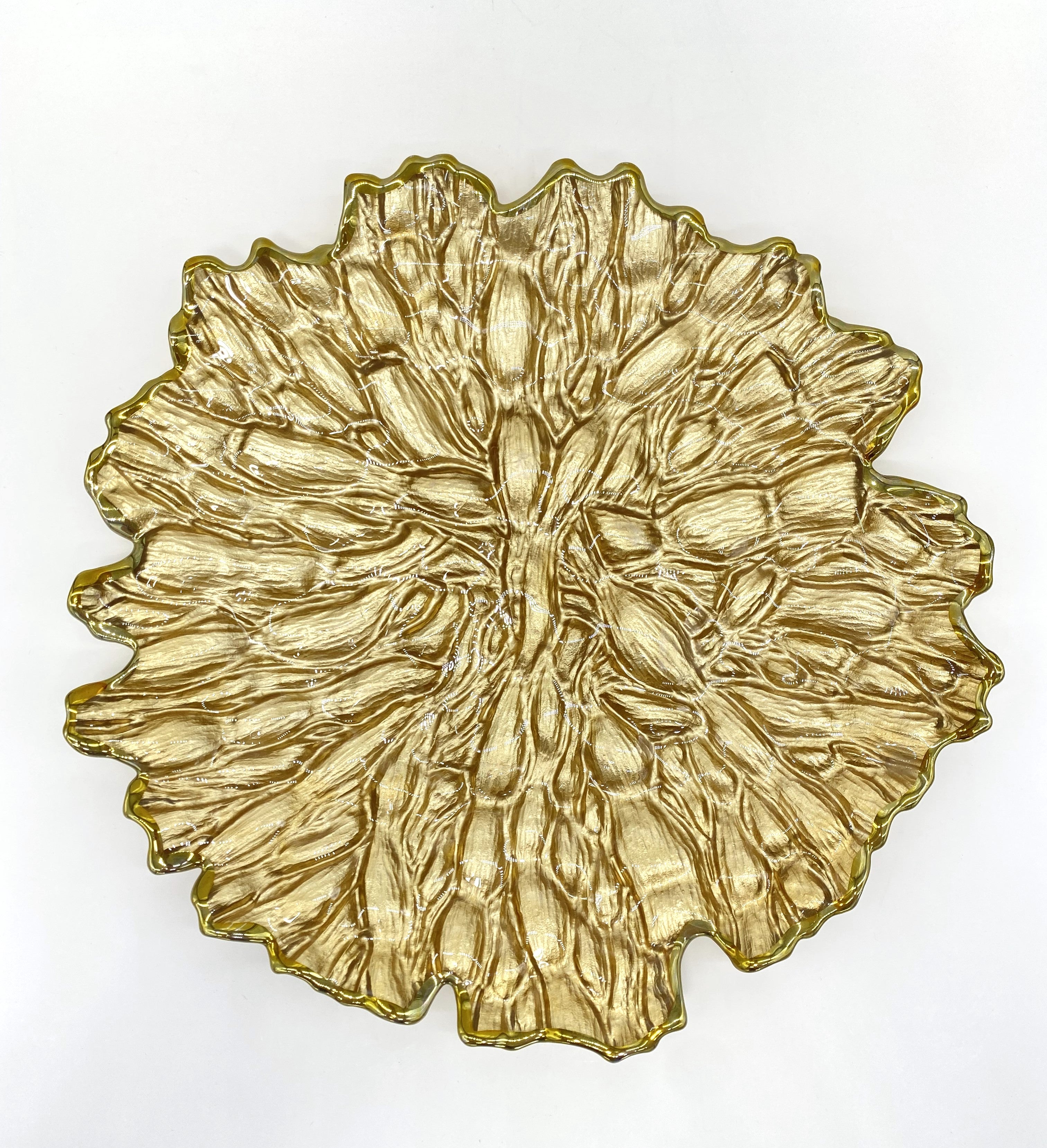 12-Piece Gold Glass Plate Set - Elegant Dinnerware for Parties, Weddings & Special Occasions - Durable & Stylish Tableware for Home Dining & Entertaining
