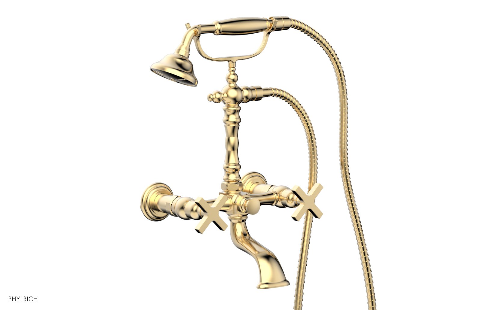 HEX MODERN Exposed Tub & Hand Shower Faucet with Cross Handle K2393 22 - Perfect for Bathroom Renovation & Spa-Like Shower Experience
