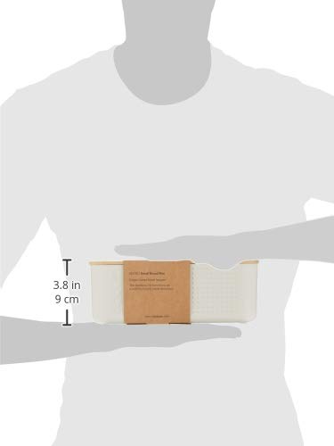 BODUM 11740-913 Bistro Small Bread Storage Box - White Plastic & Wood Bread Keeper (19.39 x 29.4 x 10.7 cm) - Perfect for Kitchen Countertop, Pantry Organization & Fresh Bread Storage