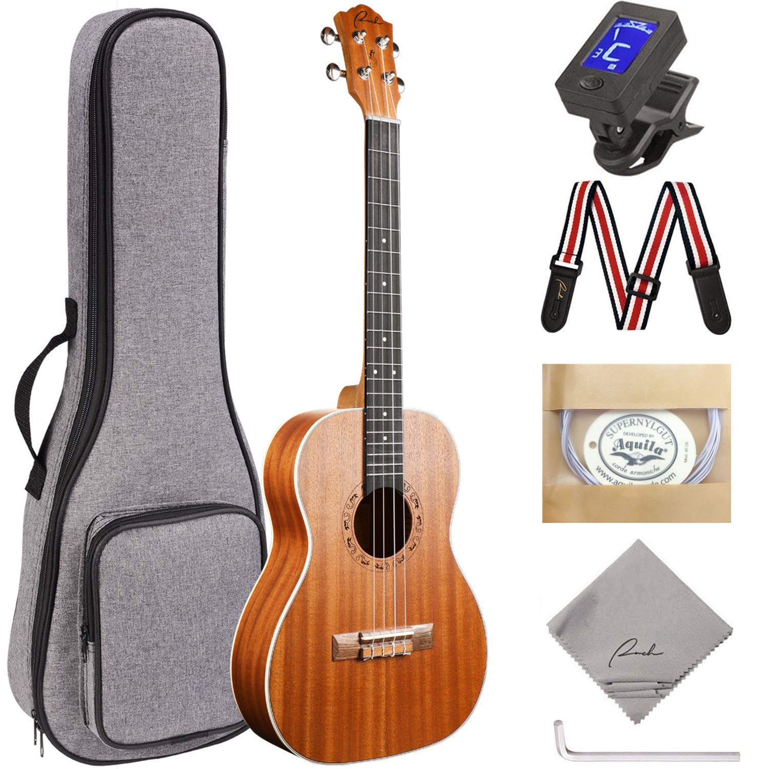 30 Inch Ranch Baritone Ukulele Starter Kit for Beginners - Professional Ukelele Instrument with Gig Bag, Tuner, Strap & Adjustable Tool Set - Perfect for Music Lessons, Campfire Singalongs & Home Performances