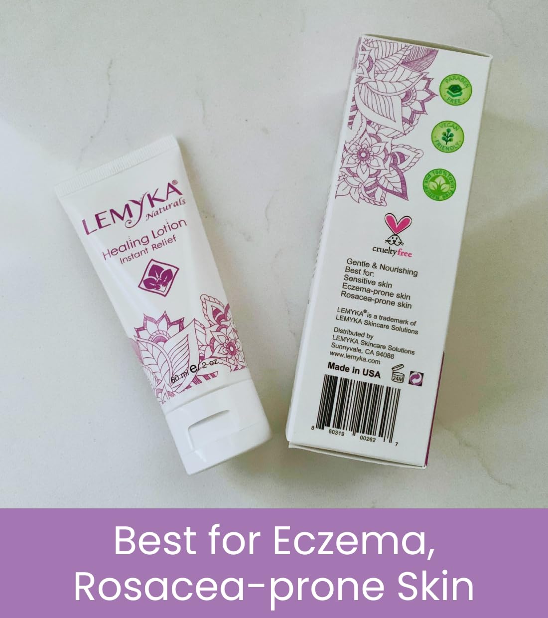 LEMYKA Natural Rosacea Cream for Face Redness Relief - Eczema, Psoriasis, Hives & Dry Skin Treatment - Soothing Facial Rash Lotion for Adults & Babies - Perfect for Sensitive Skin Care & Daily Redness Management