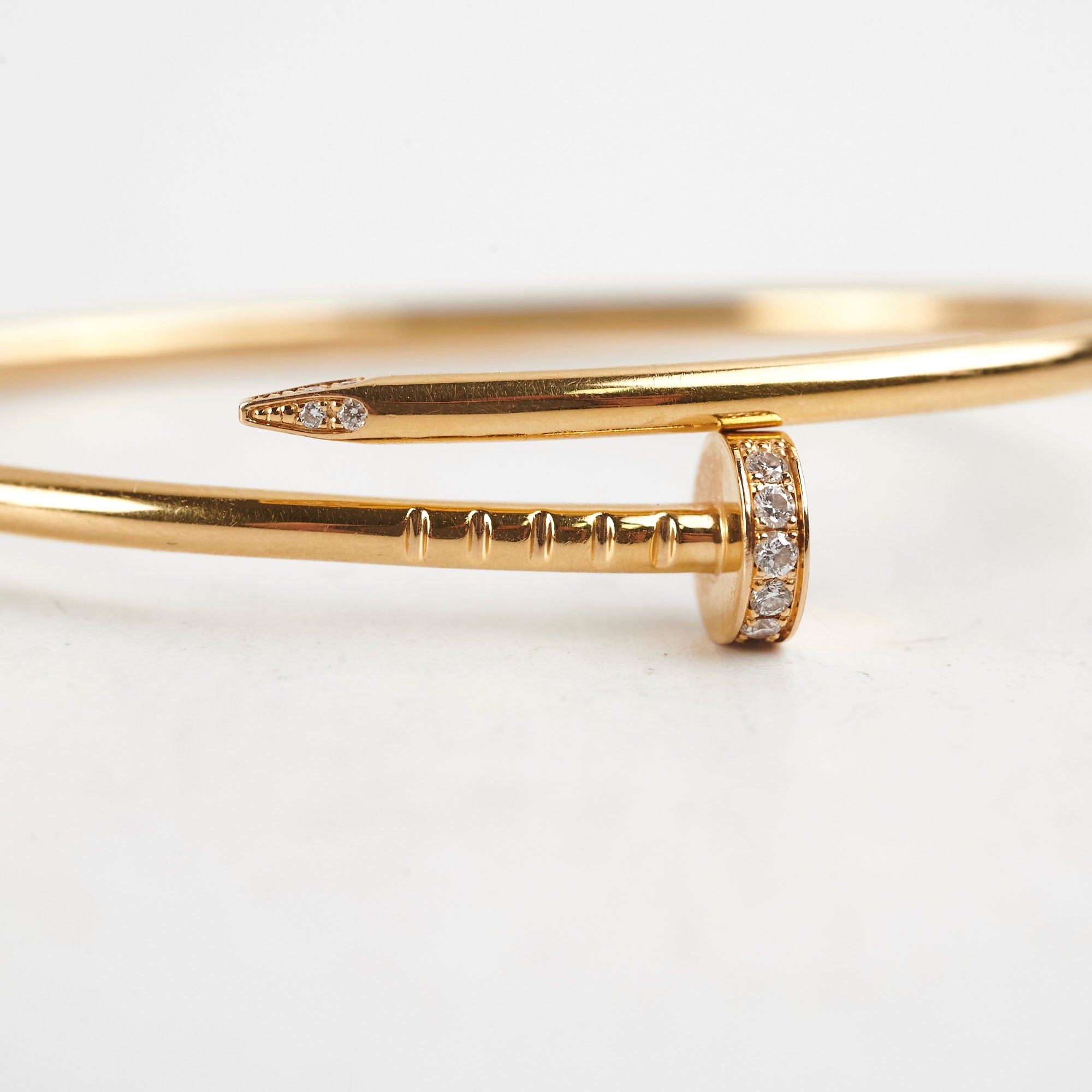Cartier Juste Un Clou JUC Small Diamond Bracelet in 18K Yellow Gold Size 15 - Luxury Jewelry for Women, Perfect for Gifts, Parties & Special Occasions