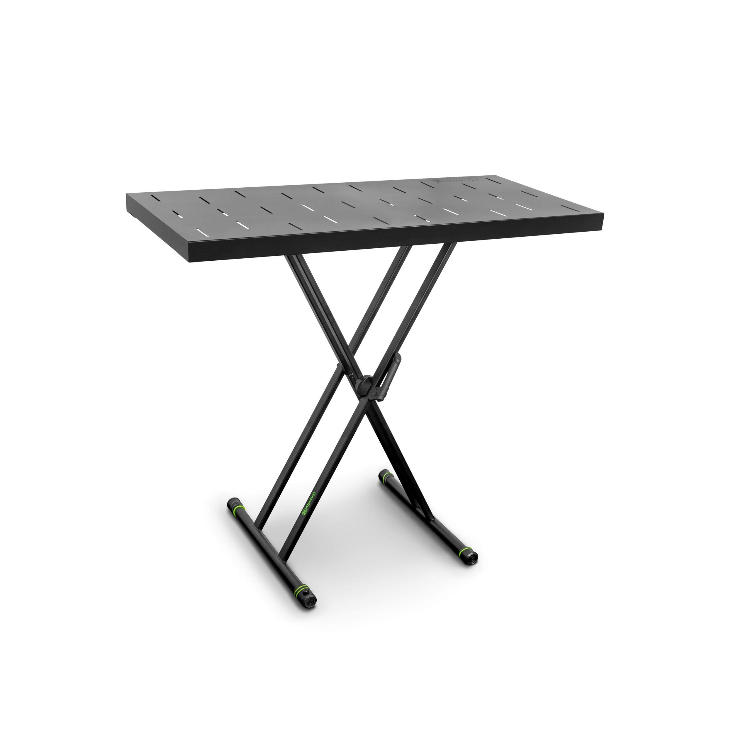 STANDS Keyboard Stand X-Form Double with Rapid Desk (KSX 2 RD) - Adjustable Black Music Stand for Piano, Synthesizer & Studio Recording