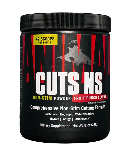 Animal Cuts Non-Stimulant Thermogenic Fat Burner Powder - Fruit Punch Flavor 231g (8.15oz) for Weight Loss & Muscle Definition | Pre-Workout & Post-Workout Supplement for Athletes & Fitness Enthusiasts