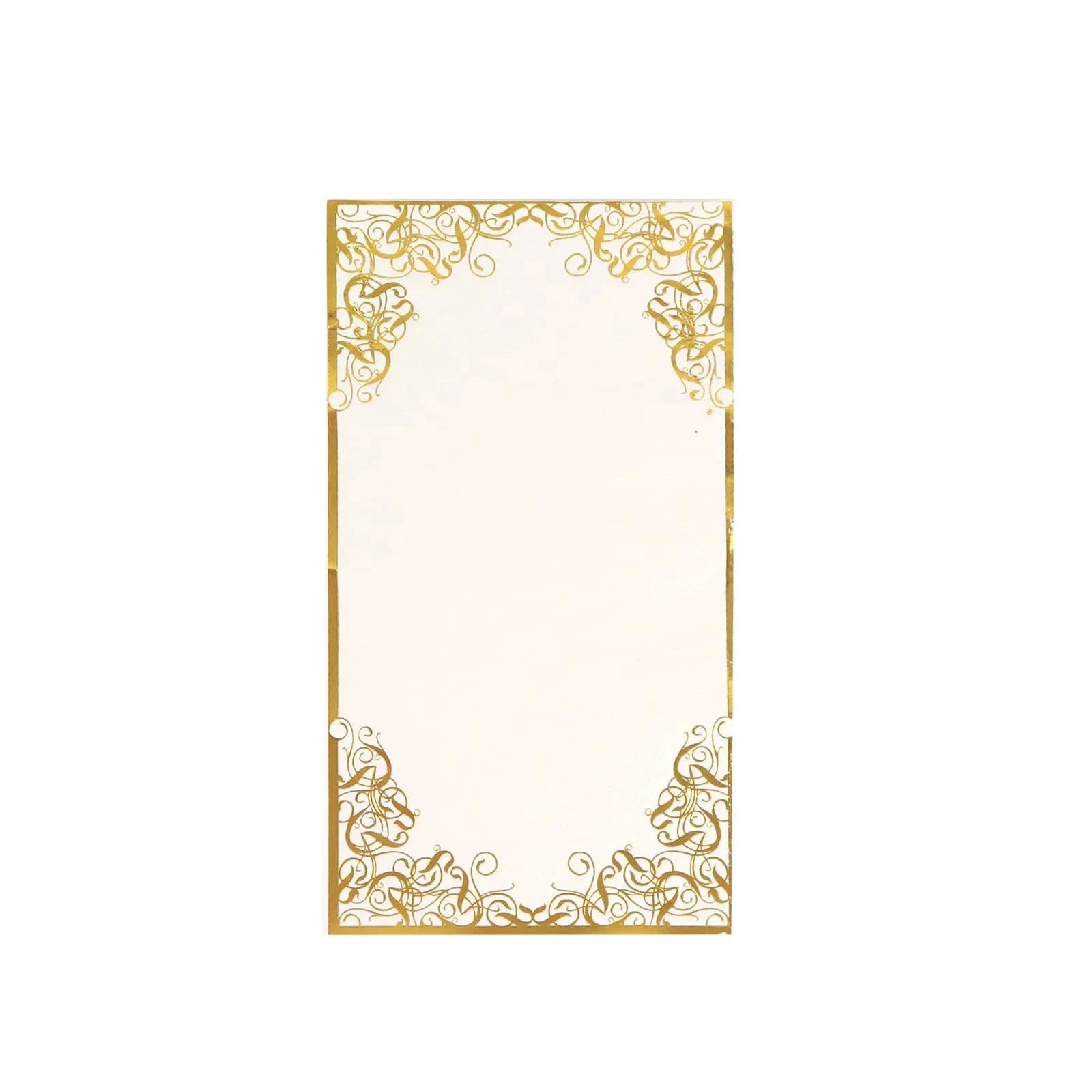 50-Pack Premium Soft White Dinner Napkins with Elegant Gold Foil Lace Design - Perfect for Weddings, Parties & Fine Dining