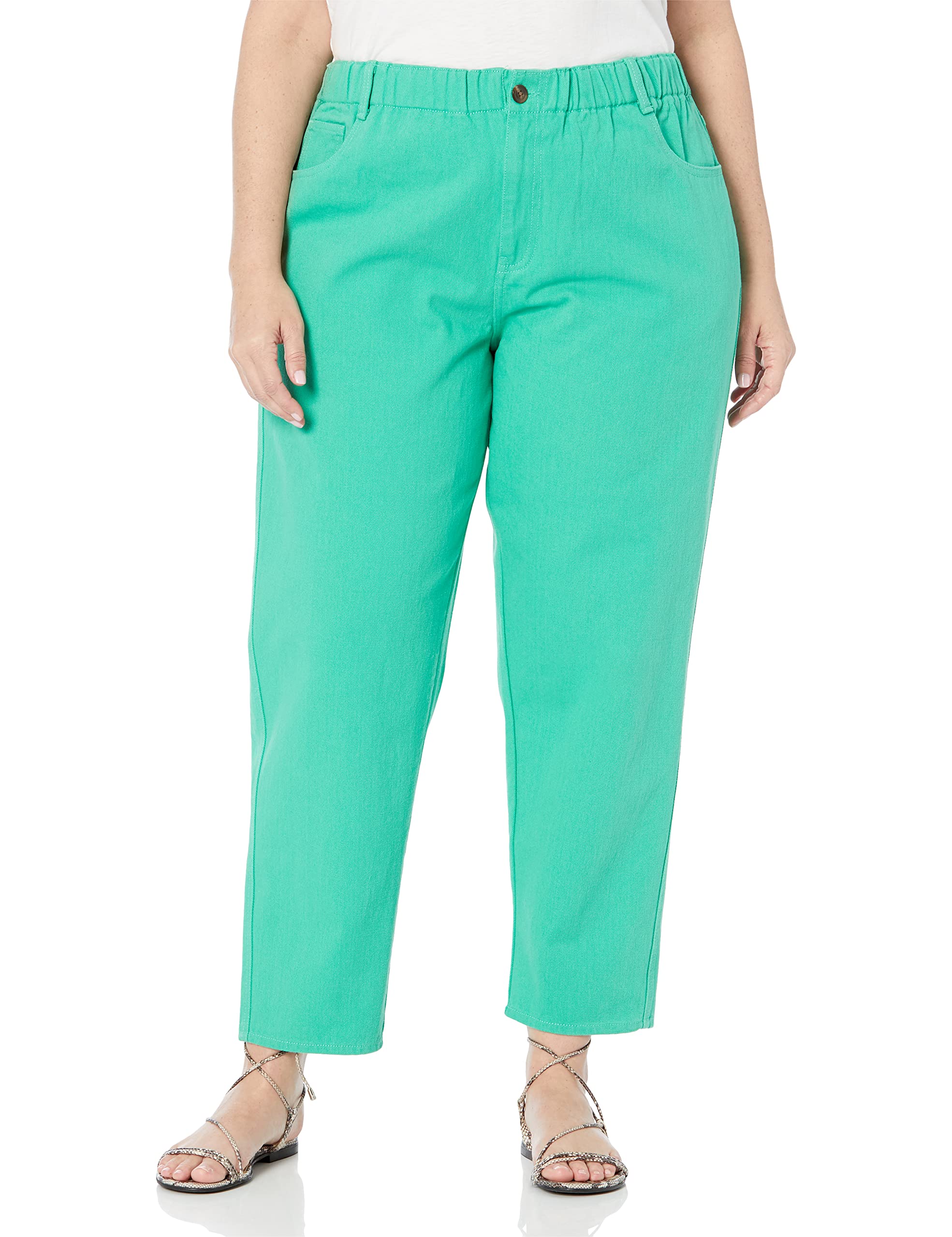 The Drop Women's Isla High Waist Loose Fit Paperbag Jeans - Comfortable Stretch Denim Pants for Casual Wear & Everyday Outfits
