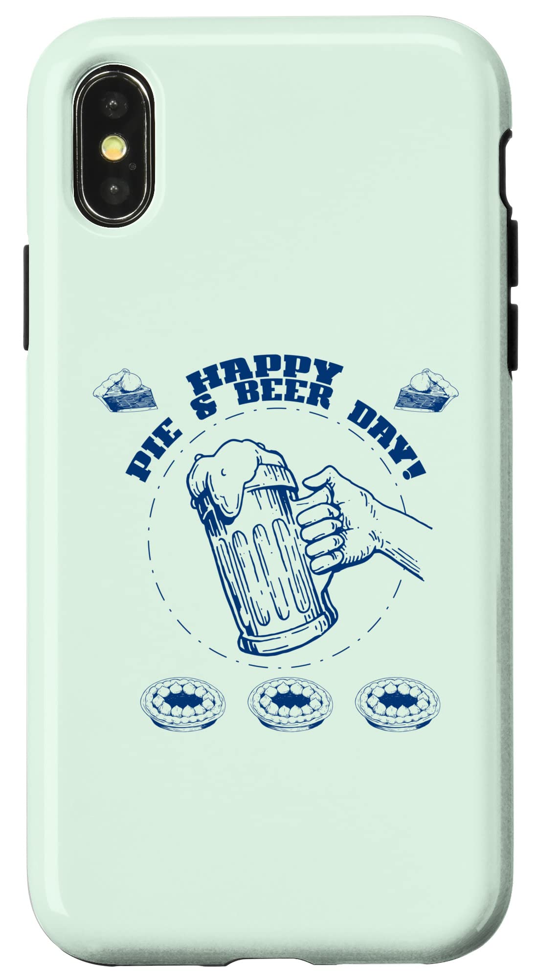 iPhone X/XS Case - Happy Pie & Beer Day Mormon Pioneer Utah Ex-Mormon Meme Design - Perfect for Utah Residents, History Buffs & Unique Gift Ideas