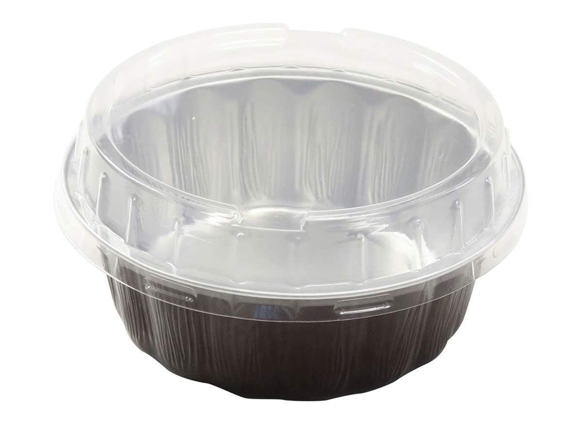 8 oz Disposable Round Aluminum Foil Pans with Snap-on Lids - Mini Cake Pans for Baking, Cooking & Food Storage - Vibrant Colors & Sturdy Scalloped Design - Perfect for Cupcakes, Desserts, Meal Prep & Party Serving (Set of 12)