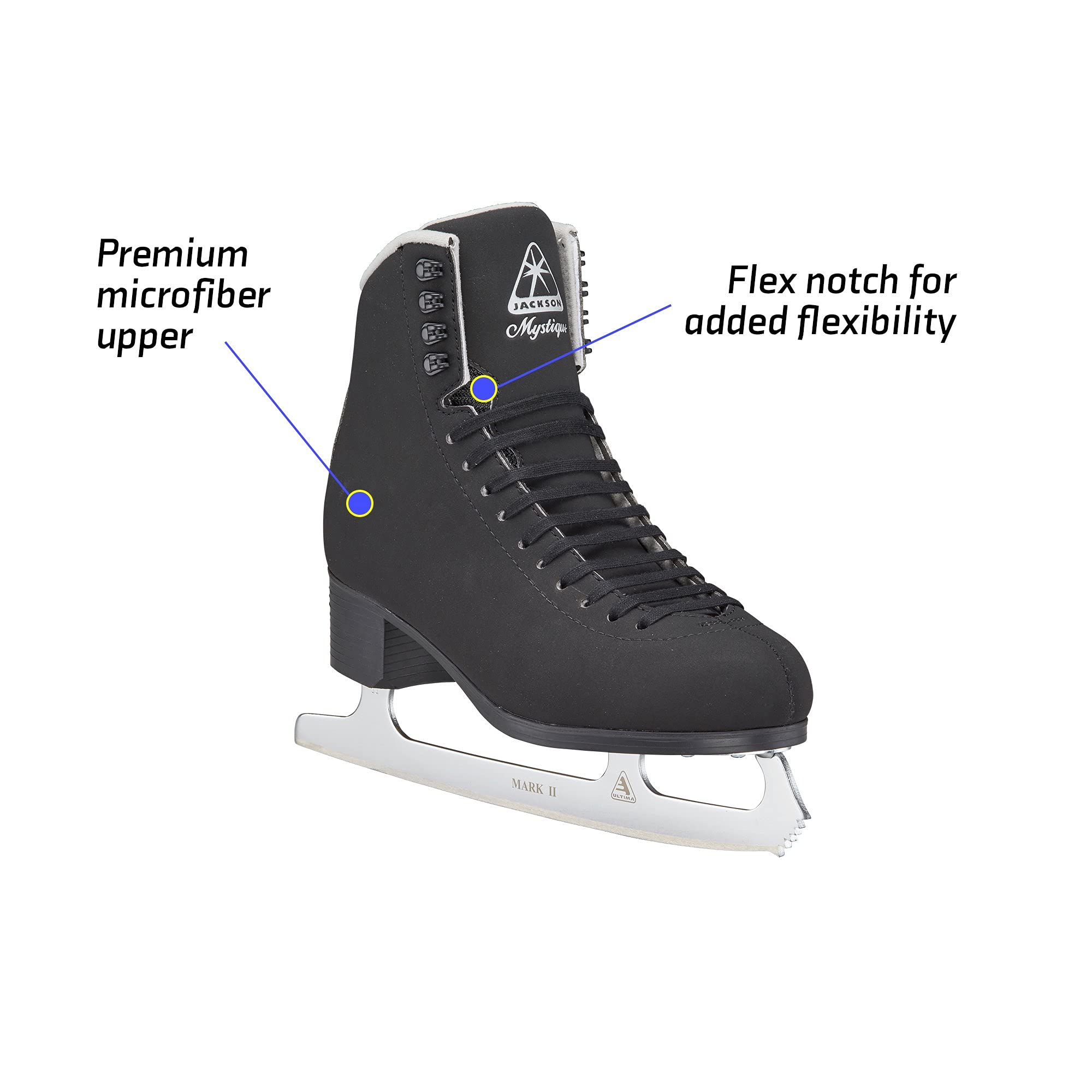 Jackson Ultima Mystique Figure Skates with Mark II Blade - Women's & Girls' Ice Skating Boots for Performance & Style on the Rink