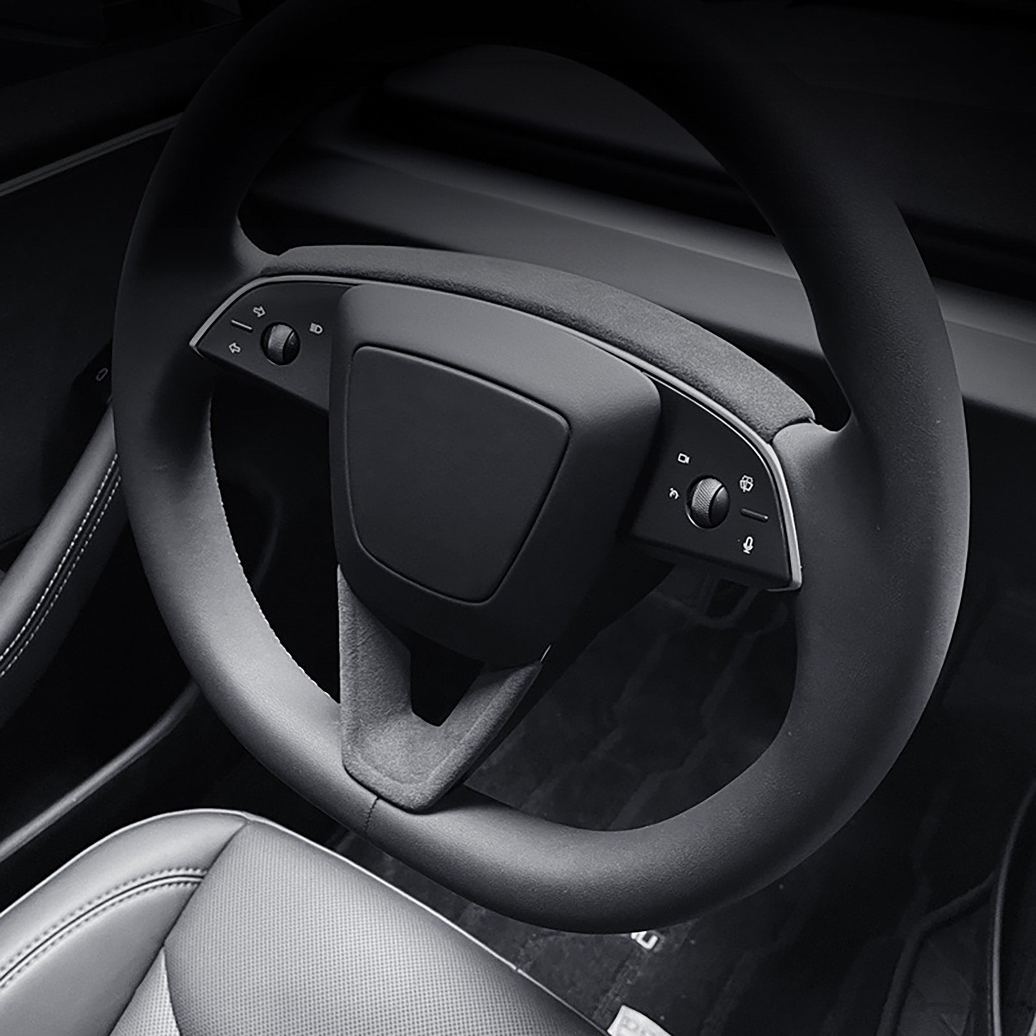 Tesla Alcantara Steering Wheel Lower Trim Cover for 2024+ Model 3 Highland | Premium Interior Upgrade | Perfect for Driving Comfort & Style Enhancement