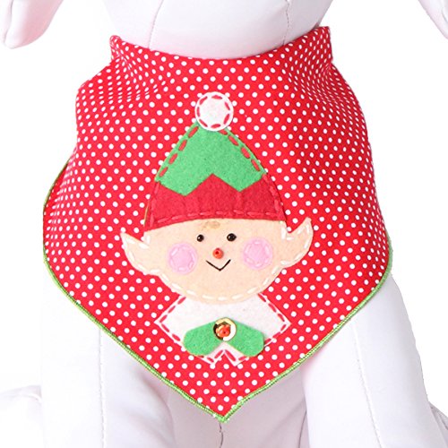 4 Pack Christmas Dog Bandanas for Medium to Large Dogs - 100% Cotton Holiday Pet Bandanas with Festive Appliques - Perfect for Christmas Photos, Parties & Festive Pet Outfits