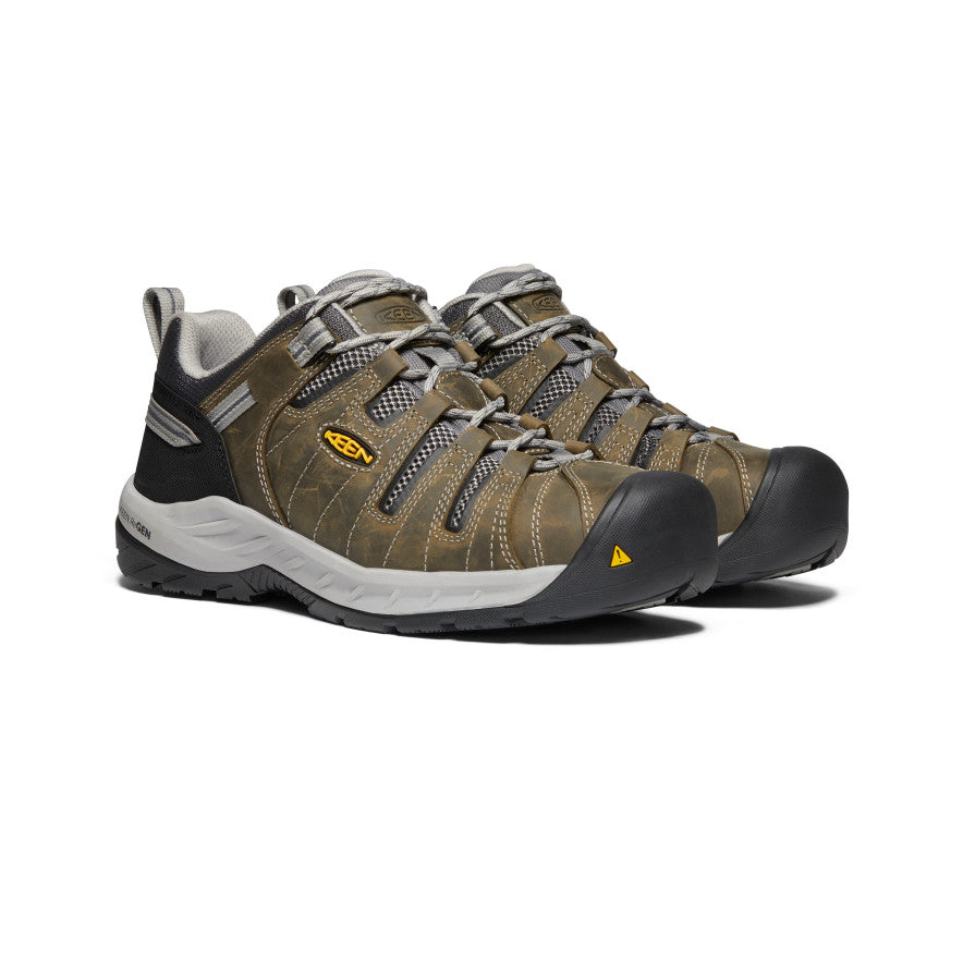 Men's Flint II Steel Toe Work Boots - Gargoyle/Paloma Safety Shoes for Construction & Outdoor Work