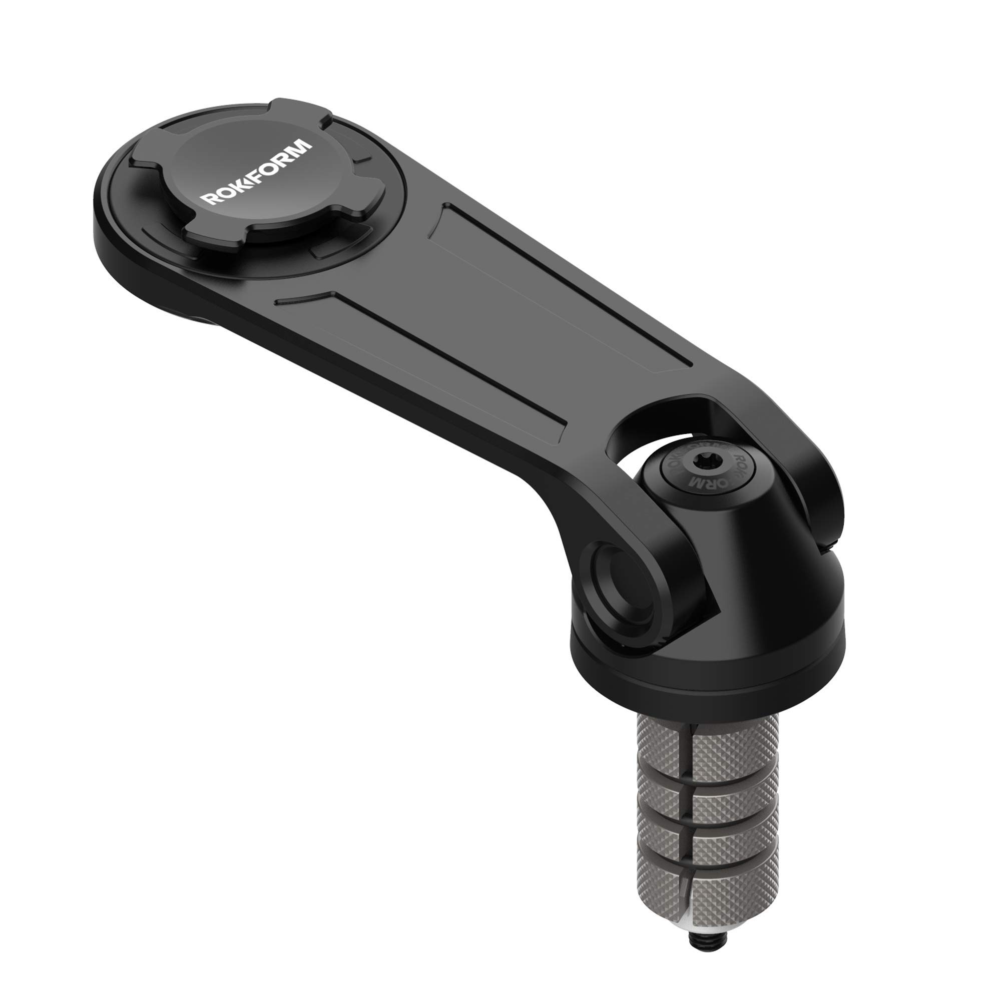 Rokform Pro Series Motorcycle Stem Phone Mount - Universal 12-24mm Fit for Sport Bikes, Quad Tab Twist Lock & Built-in Magnet Secure Mount (Black) - Perfect for GPS Navigation & Hands-Free Riding