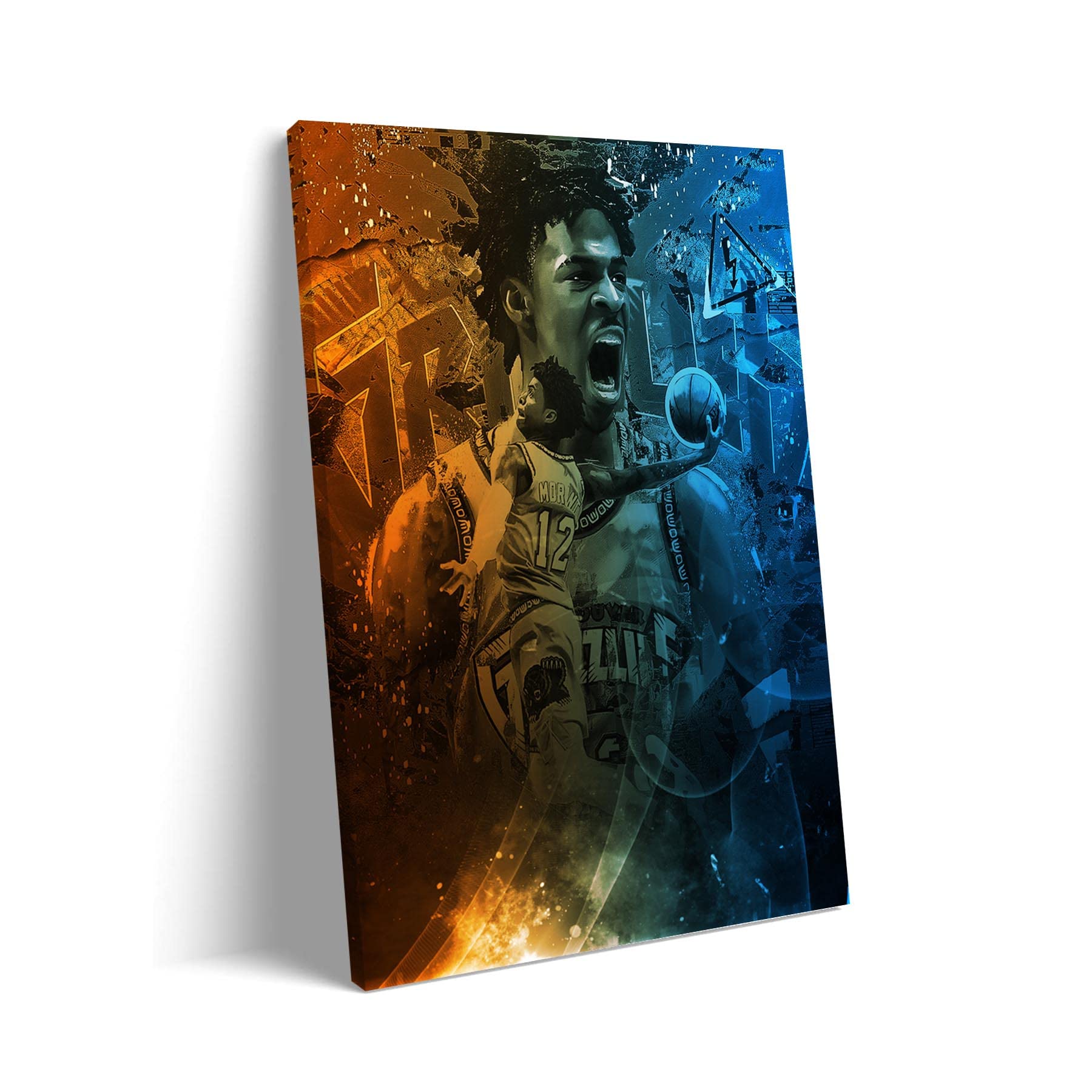EMXEE Ja Morant Basketball Poster - Best Newcomer Sports Wall Art, 16x24 Inches Unframed - Perfect for Bedroom, Game Room & Sports Fan Decor