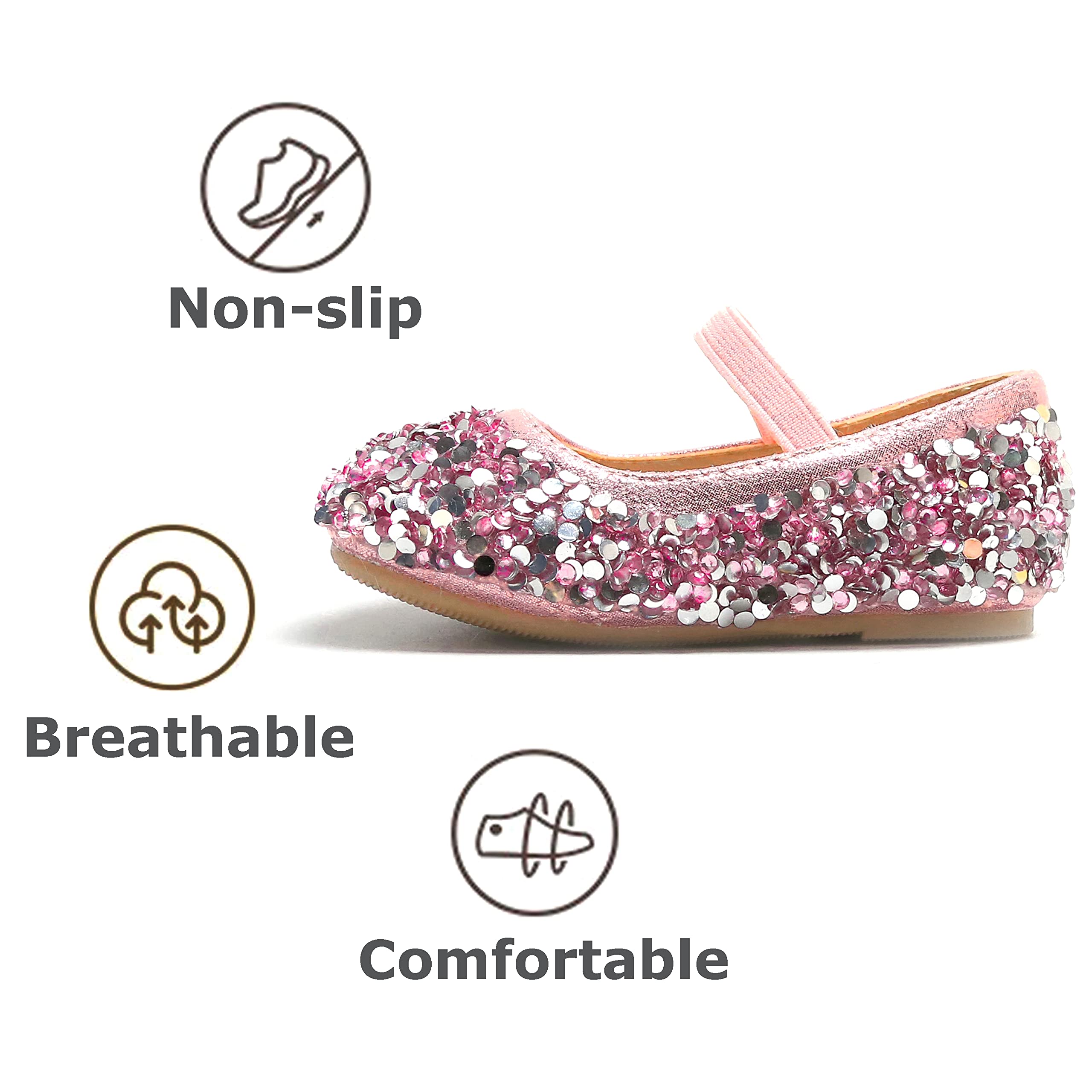 Toddler Girls Mary Jane Flats - THEE BRON Ballet Shoes for Baby Girls | Comfortable Dress Shoes for Weddings, Parties & Special Occasions