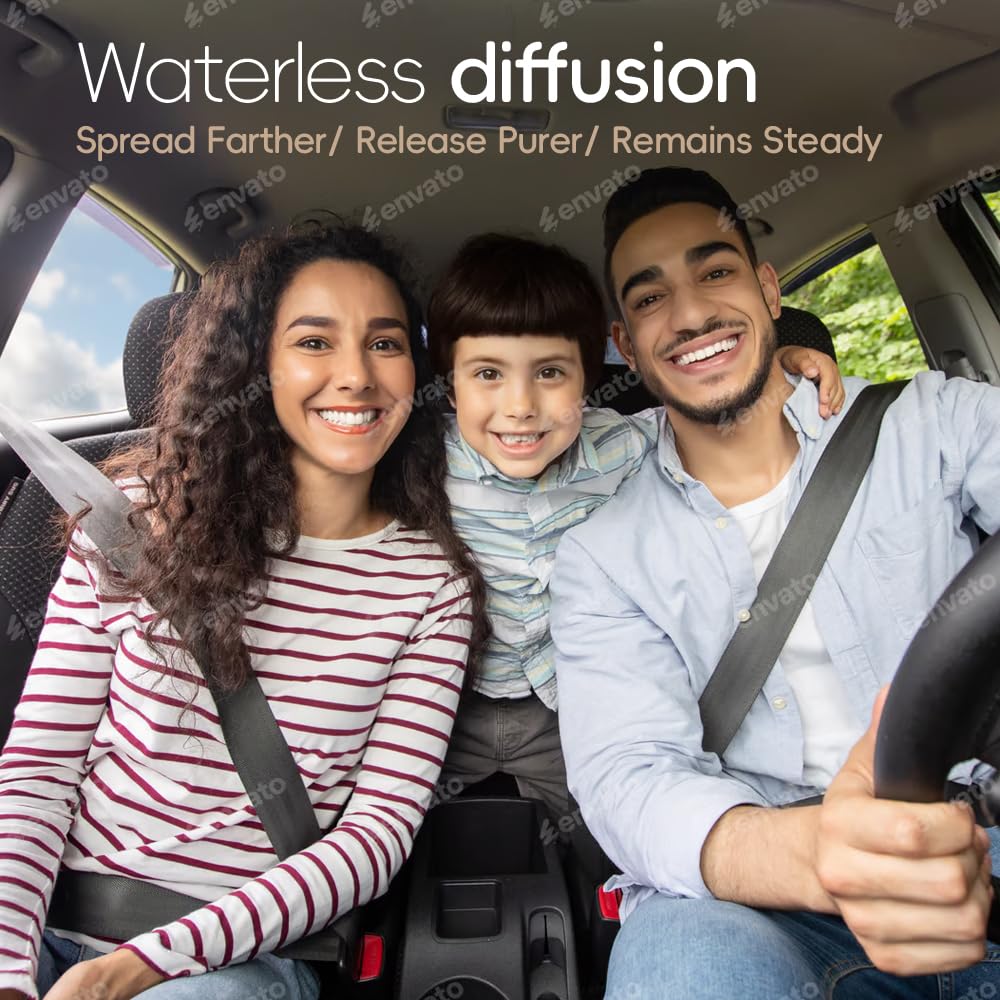 Premium Smart Car Air Freshener Diffuser with 7 Luxury Hotel-Scented Essential Oils | Rechargeable Waterless Aroma Diffuser with Auto On/Off | Perfect Car Accessory Gift for Men & Auto Enthusiasts | Ideal for Road Trips, Commuting & Vehicle Interior Refresh