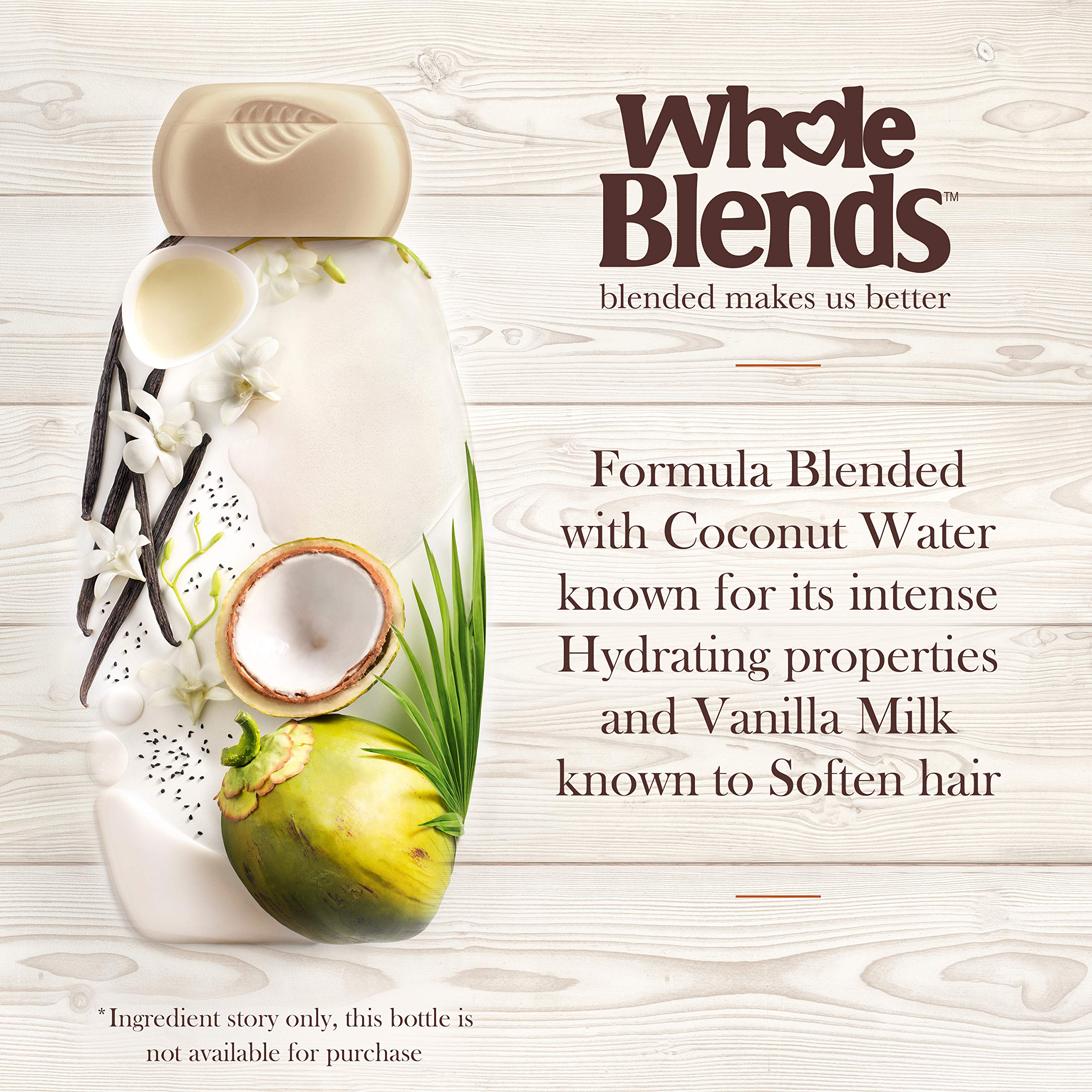 Garnier Whole Blends Hydrating Conditioner for Dry Hair - Coconut Water & Vanilla Milk Extracts - 12.5 fl oz - Deep Moisture & Repair - Perfect for Damaged, Frizzy Hair - Salon-Quality Hair Care at Home