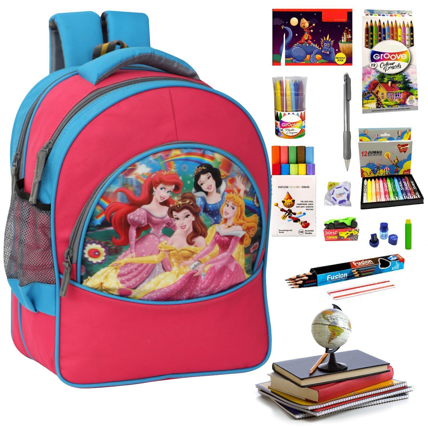 GL GOOD LIKE Princess Printed 16L School Backpack for Girls | Lightweight Kids Backpack for School, Travel & Daily Use | Cute Backpack for Toddler, Preschool & Elementary Students