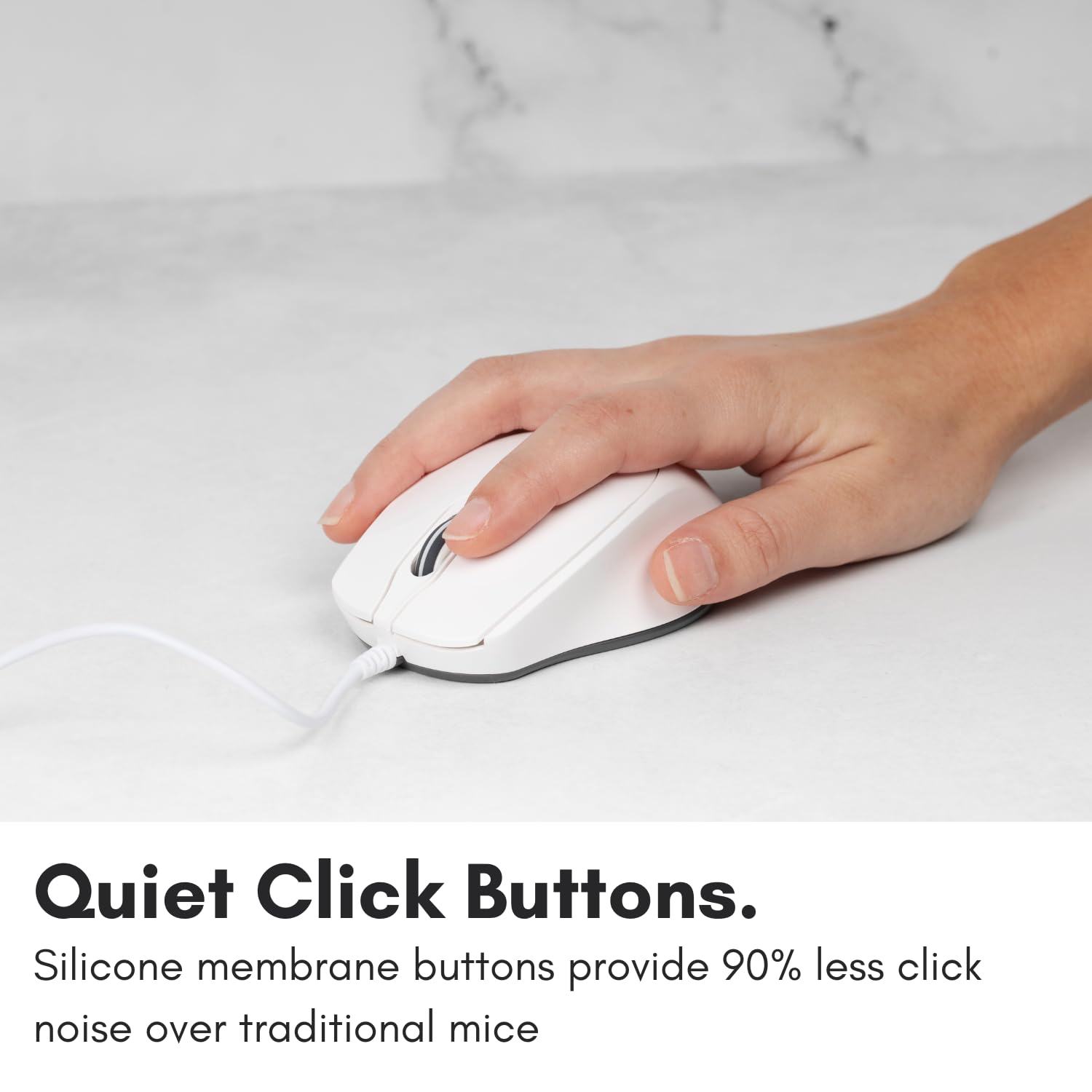 Macally USB C Mouse for Mac - Wired Type C Mouse with 4 DPI Modes, Silent Buttons & Ambidextrous Design - Compatible with MacBook Pro/Air, PC, iOS, Android - White | Perfect for Office, Gaming & Travel Use