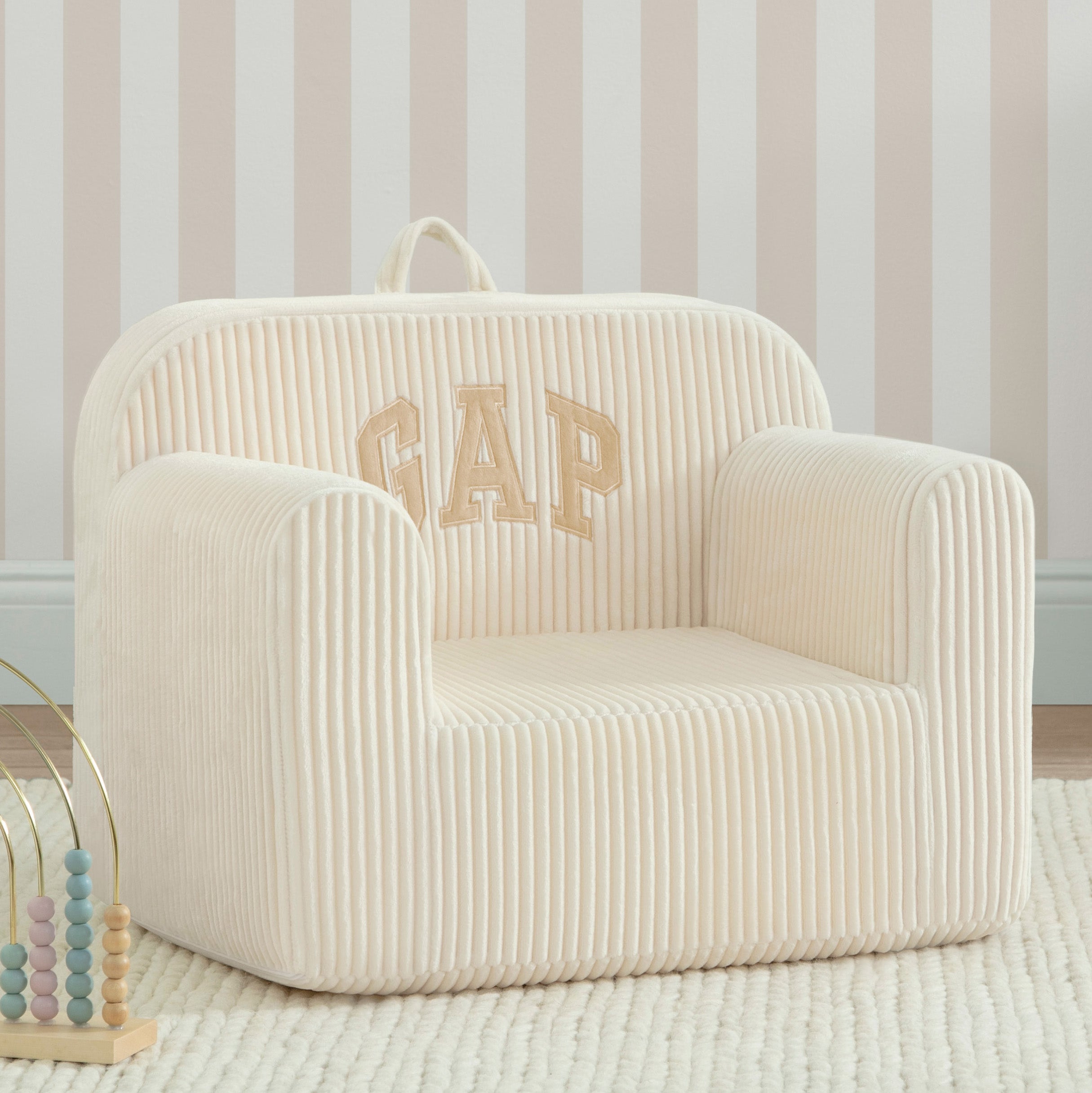 BabyGap Ribbed Velour Chair - Soft & Cozy Nursery Seating for Newborns & Toddlers - Perfect for Bedrooms, Playrooms & Daycare Centers