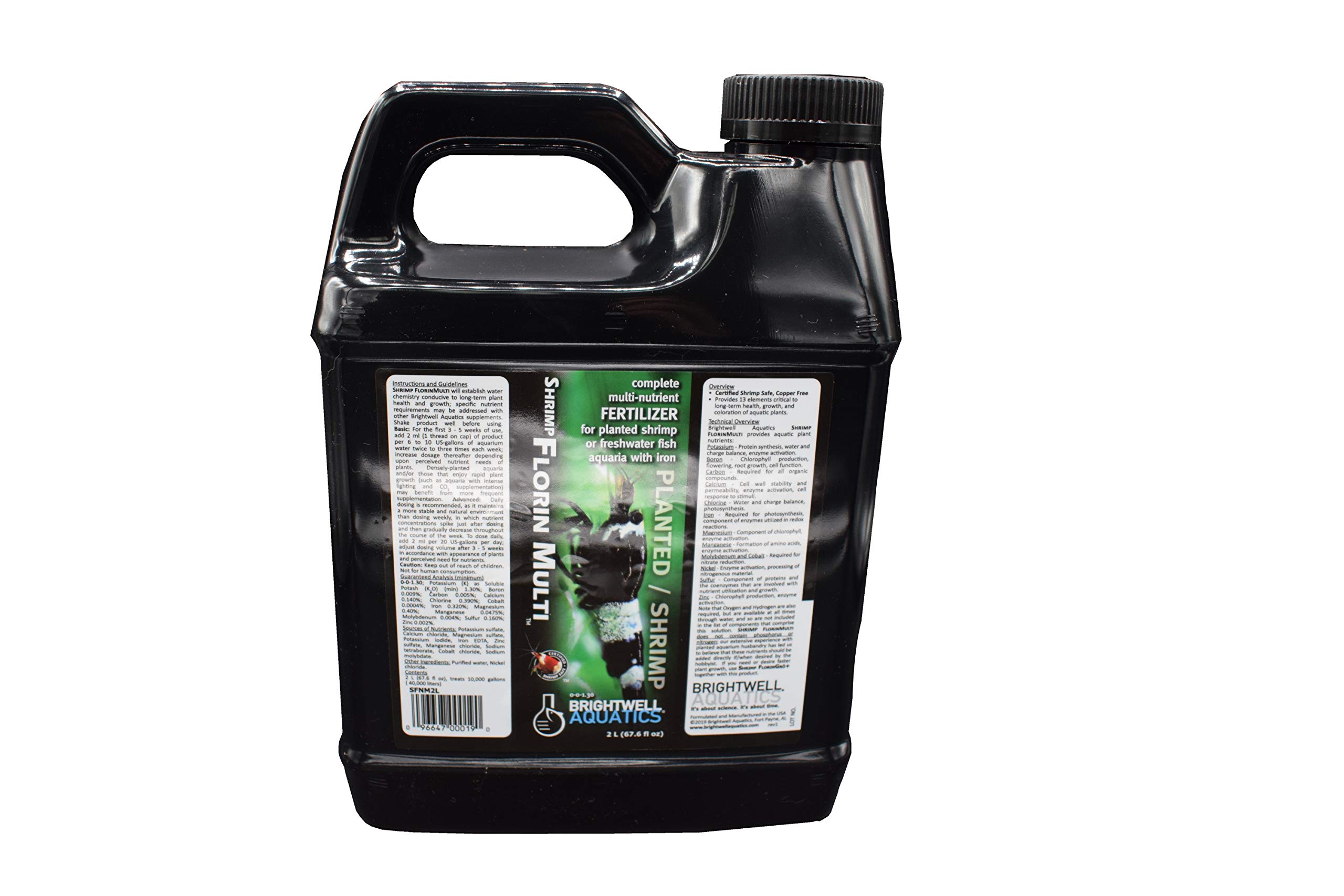 Brightwell Aquatics Shrimp Florin Multi - 2 Liter Multi-Nutrient Aquarium Fertilizer with Iron for Planted Shrimp & Freshwater Fish Tanks | Perfect for Enhancing Plant Growth in Nano & Community Aquariums