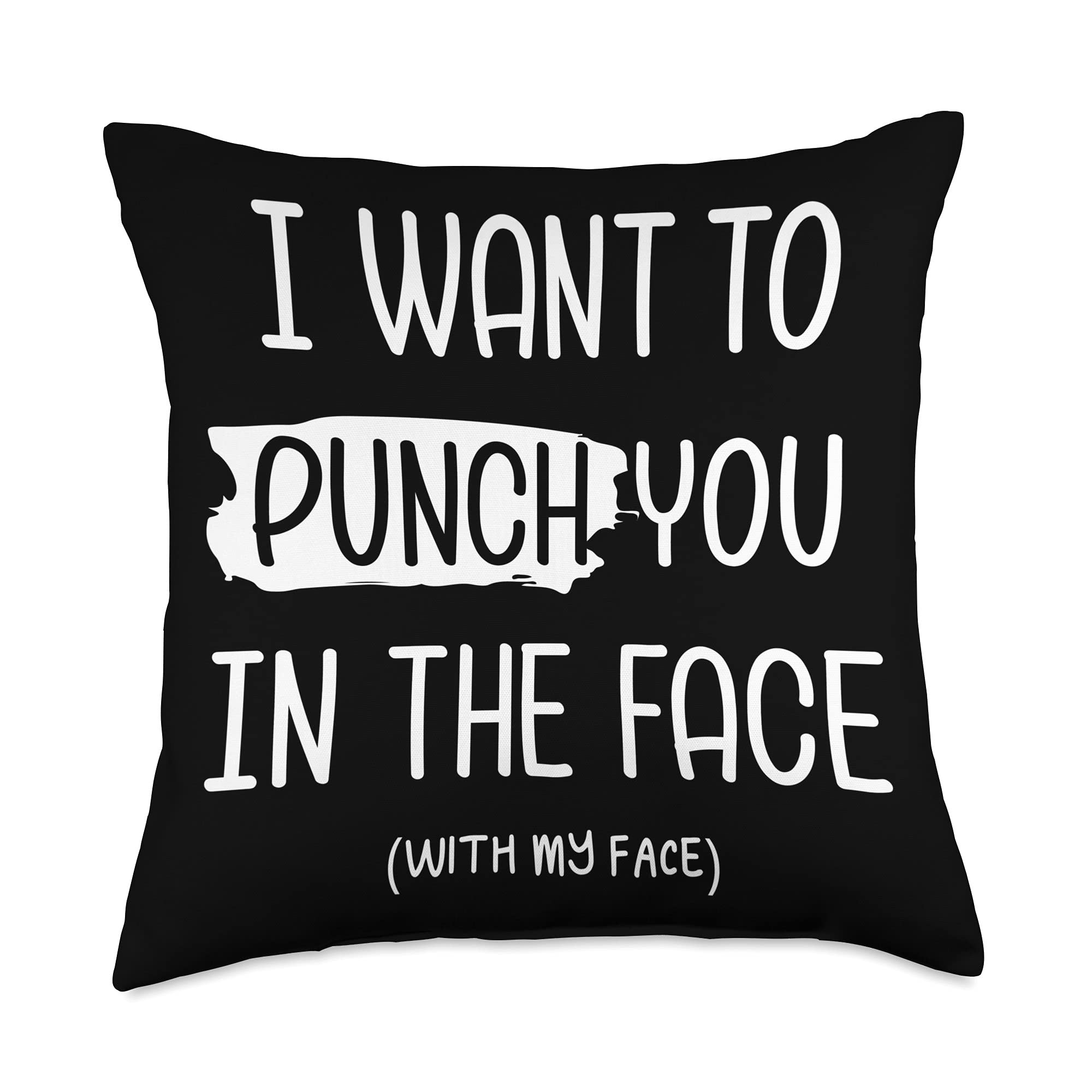 Funny Punch Face Kiss Throw Pillow - 18x18 Inches Multicolor Cushion for Couples, Gifts & Home Decor - Perfect for Valentine's Day, Anniversaries and Living Room Decorations